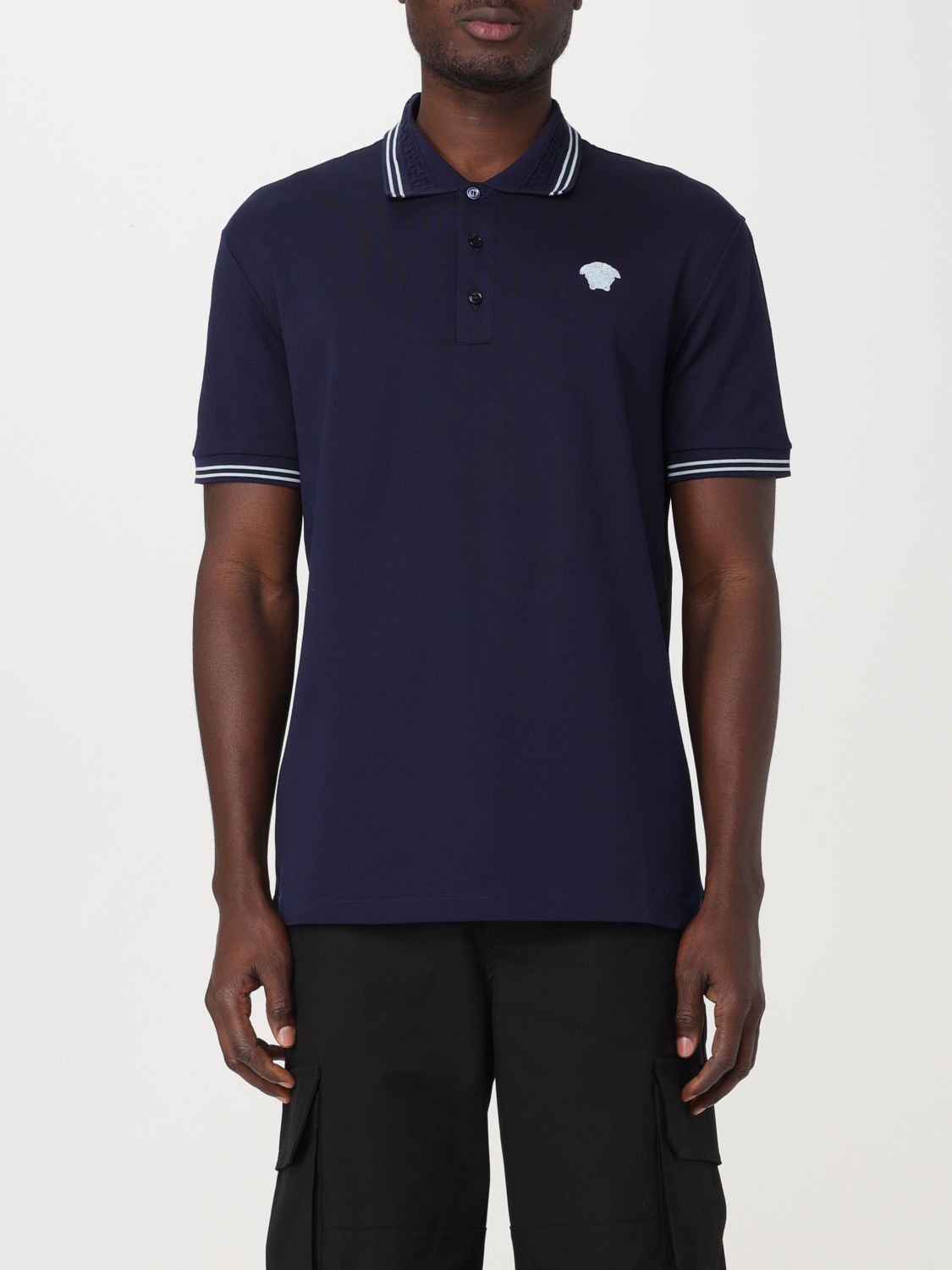 image of Versace Polo Shirt Men Blue (Size XL)