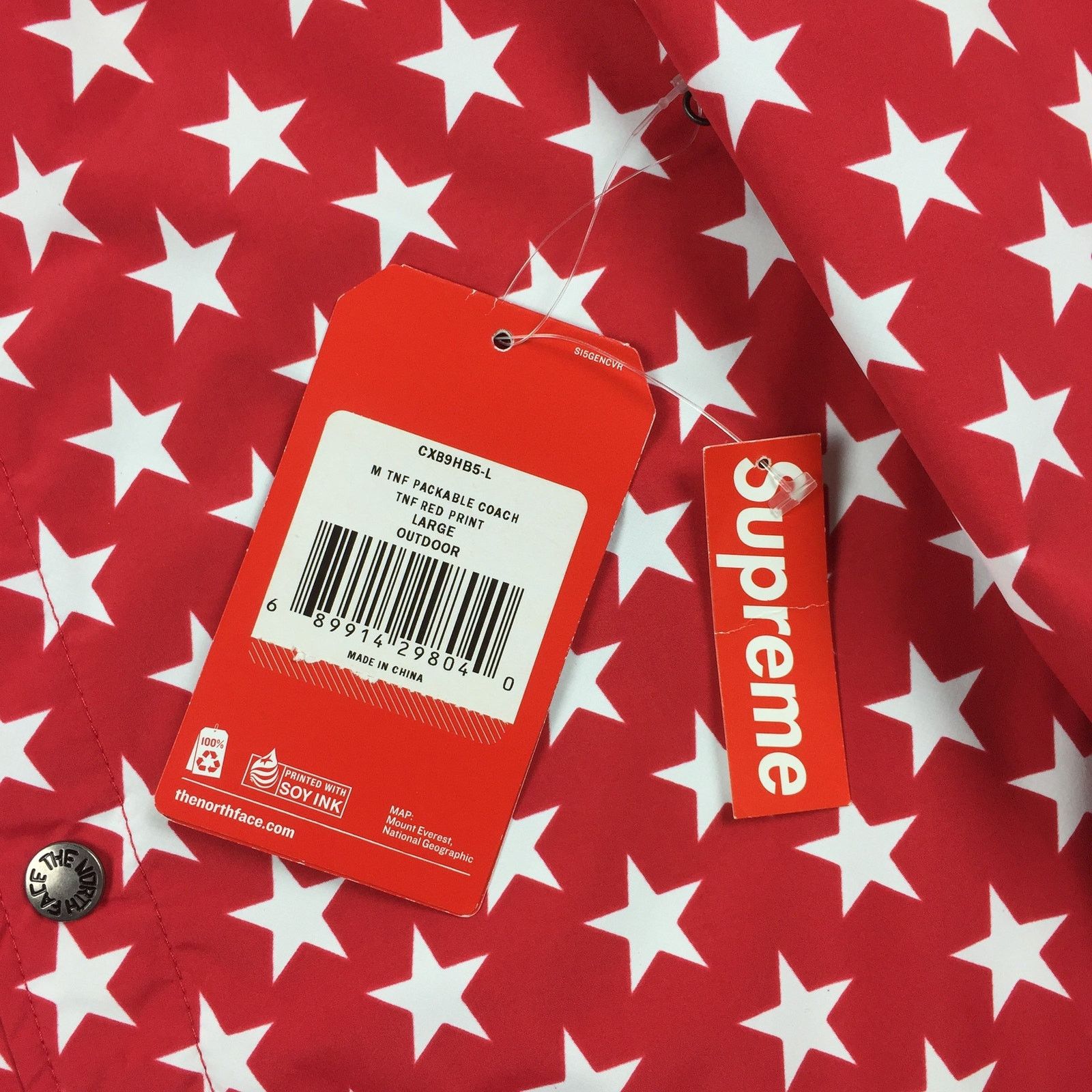 Supreme 2015 Supreme x The North Face Packable Red Stars Coach Size US L / EU 52-54 / 3 - 7 Thumbnail