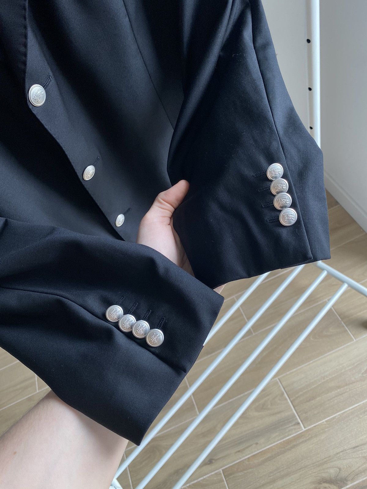 Burberry Vintage Burberry Wool Blazer Silver Buttons Size 48R - 5 Thumbnail