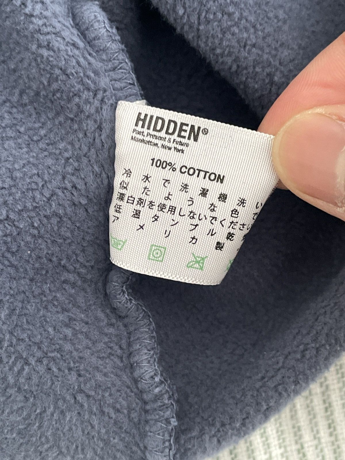 HIDDEN Size XL - Hidden NY Thrashed TECH Hoodie Washed Slate Size US XL / EU 56 / 4 - 7 Thumbnail