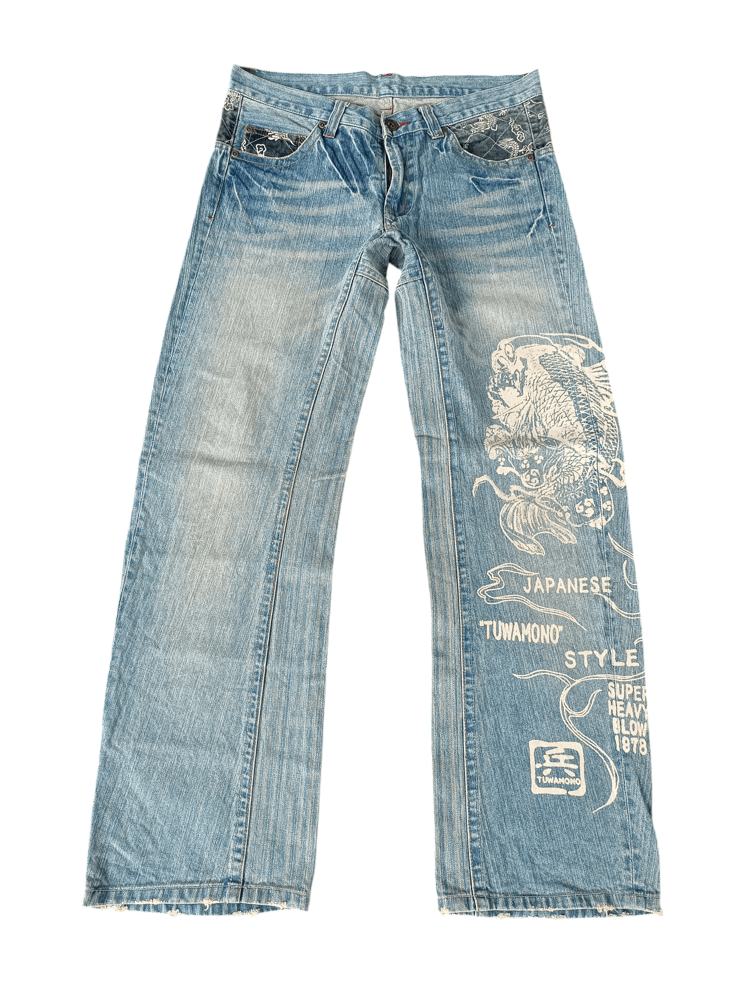 Japanese Brand RARE Tuwamono Japan Dragon Print Jeans Size US 32 / EU 48 - 1 Thumbnail