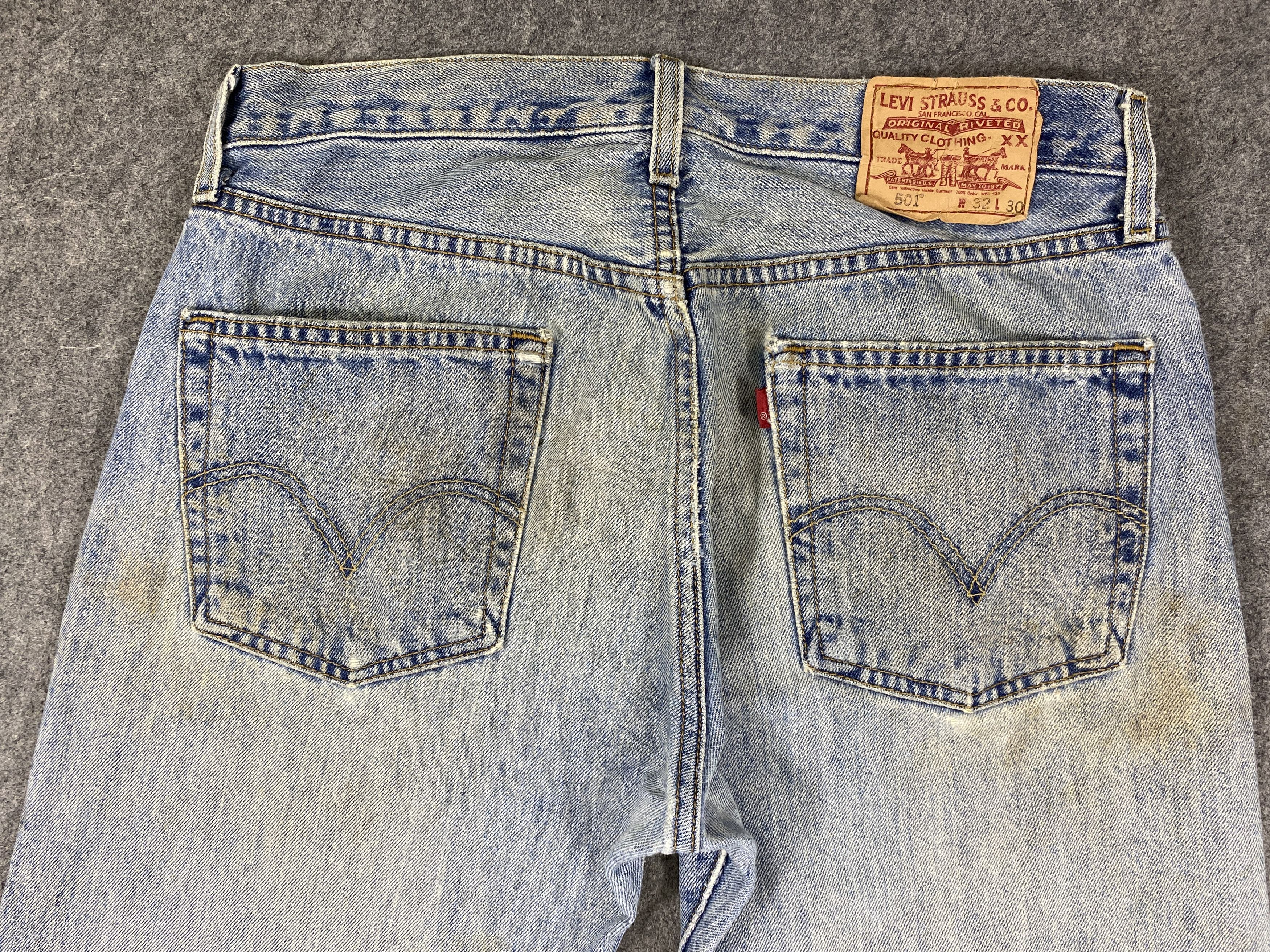 Japanese Brand Dirty Light Blue Vintage Levi's 501 32x29.5 Denim -JN2227 Size US 32 / EU 48 - 4 Thumbnail