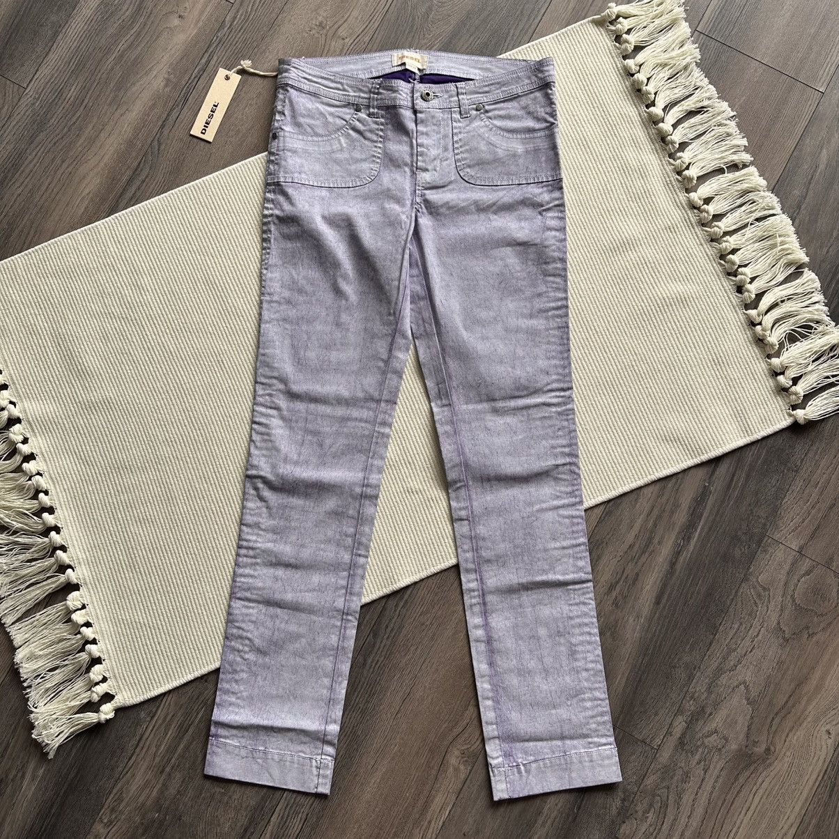 Diesel DIESEL Grey with Purple Slim Straight Fit Pants Size 25" / US 0 / IT 36 - 1 Thumbnail