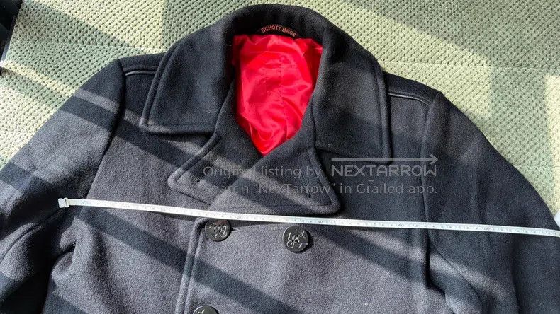 Schott Schott Classic navy woolen short double-breasted coat Size US M / EU 48-50 / 2 - 6 Thumbnail