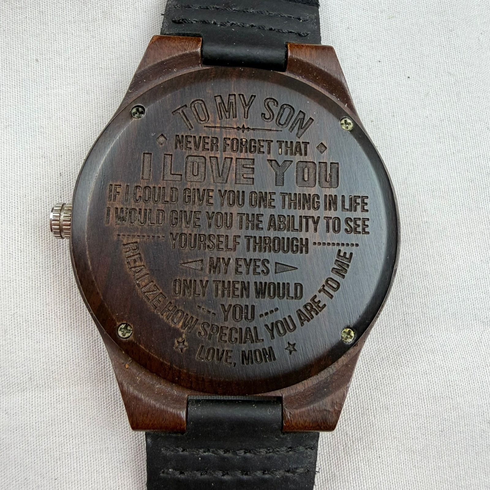 Other Bobo Bird Wooden Watch Engraved To My Son Love Mom Gift Box Size ONE SIZE - 4 Thumbnail