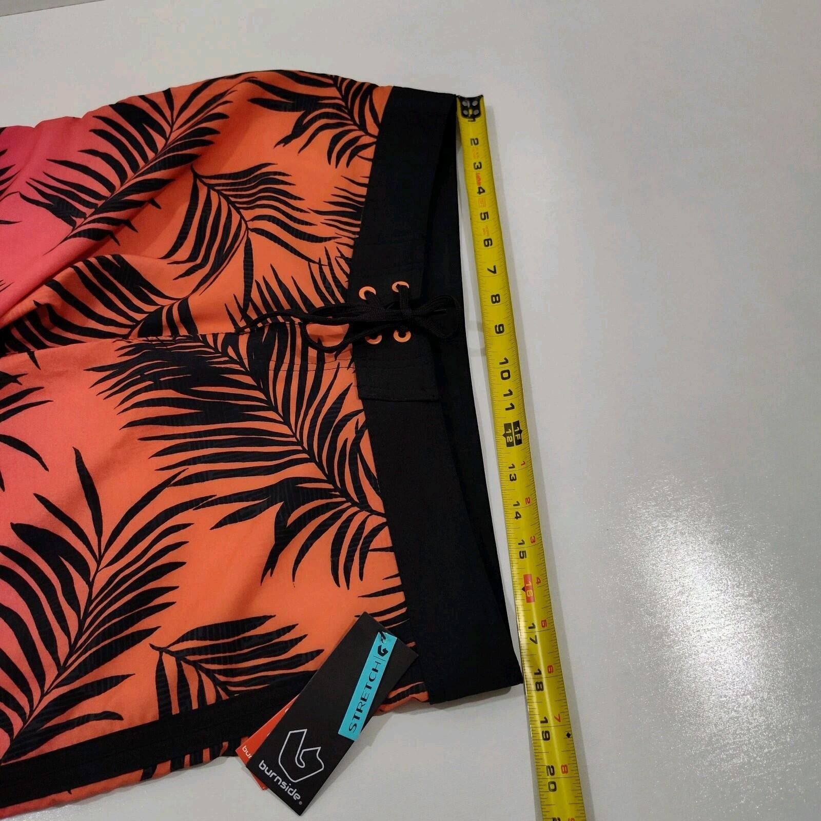Burnside Burnside Board Shorts Men's 34 Orange Pink Leaf Print Size US 34 / EU 50 - 10 Thumbnail