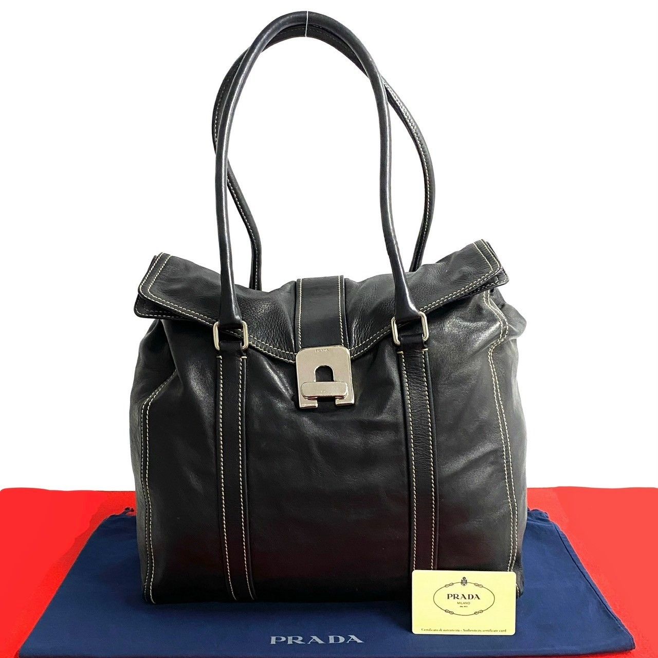 Prada Prada Prada Leather 2way Bag Leather Tote Bag Size ONE SIZE - 1 Thumbnail