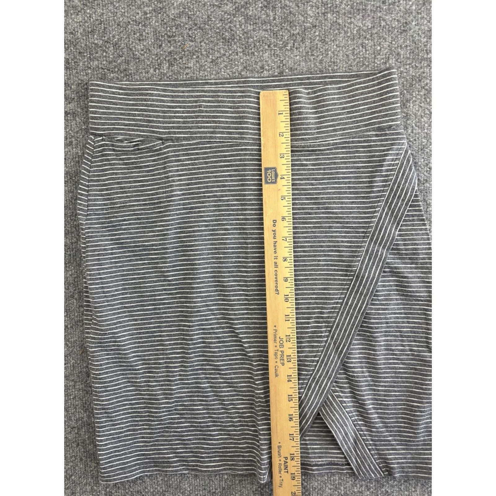 Toad&Co Toad&Co Skirt Womens S Gray White Striped Wrap Front Bodycon Pencil Stretch Size 28" / US 6 / IT 42 - 4 Thumbnail