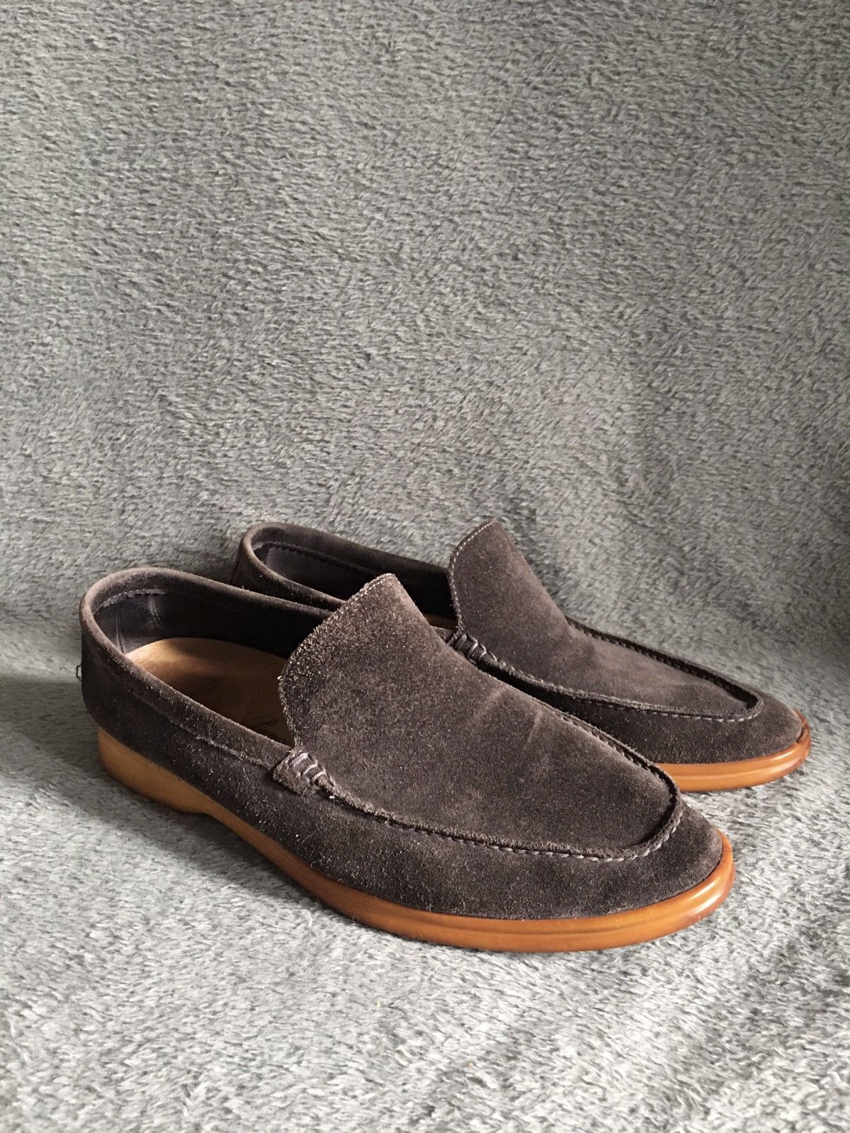 Loro Piana Loro Piana Grey Brown Suede Leather Men Loafers EU 40.5 Size US 7.5 / EU 40-41 - 1 Thumbnail