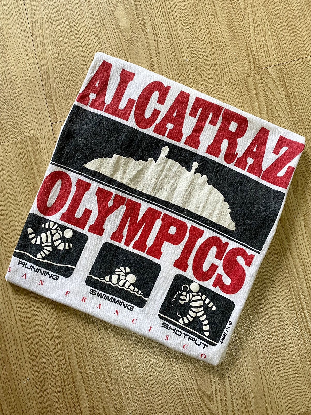 Rap Tees × Vintage Alcatraz Olympics Prison Parody Sports Vintage Single Stitch Size US L / EU 52-54 / 3 - 1 Thumbnail