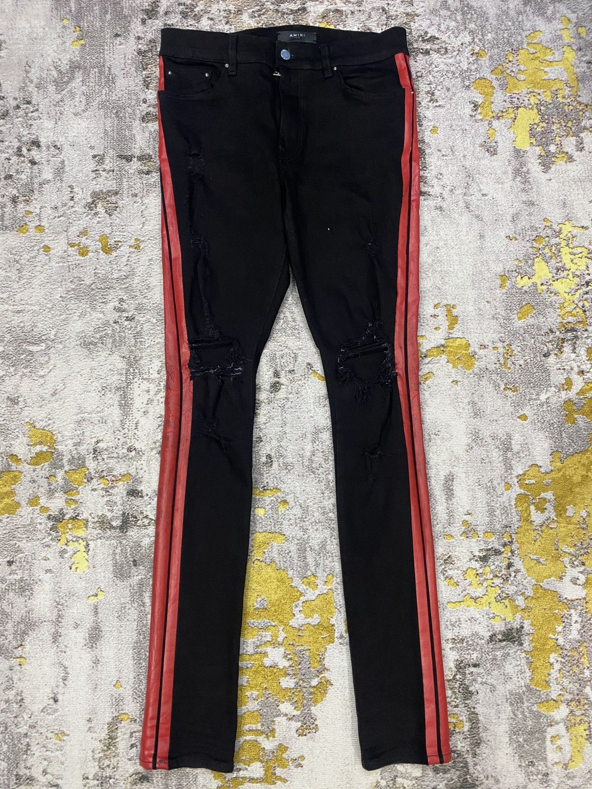 Amiri Amiri Black And Red Strip Pants Size US 32 / EU 48 - 2 Thumbnail