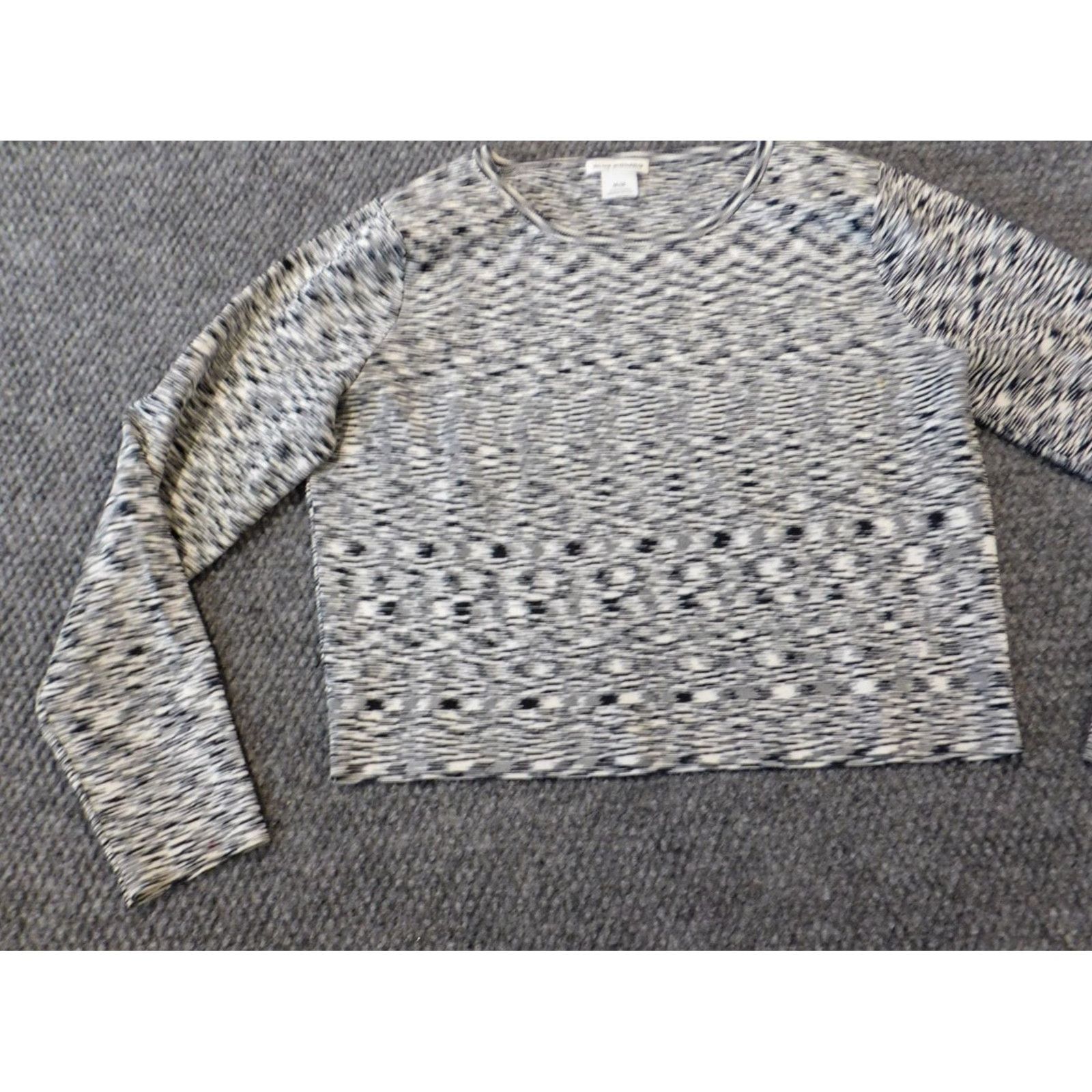 Club Monaco Club Monaco Blouse Womens Medium Gray Stretch Top Pullover Crew Neck Knits Casual Size M / US 6-8 / IT 42-44 - 3 Thumbnail