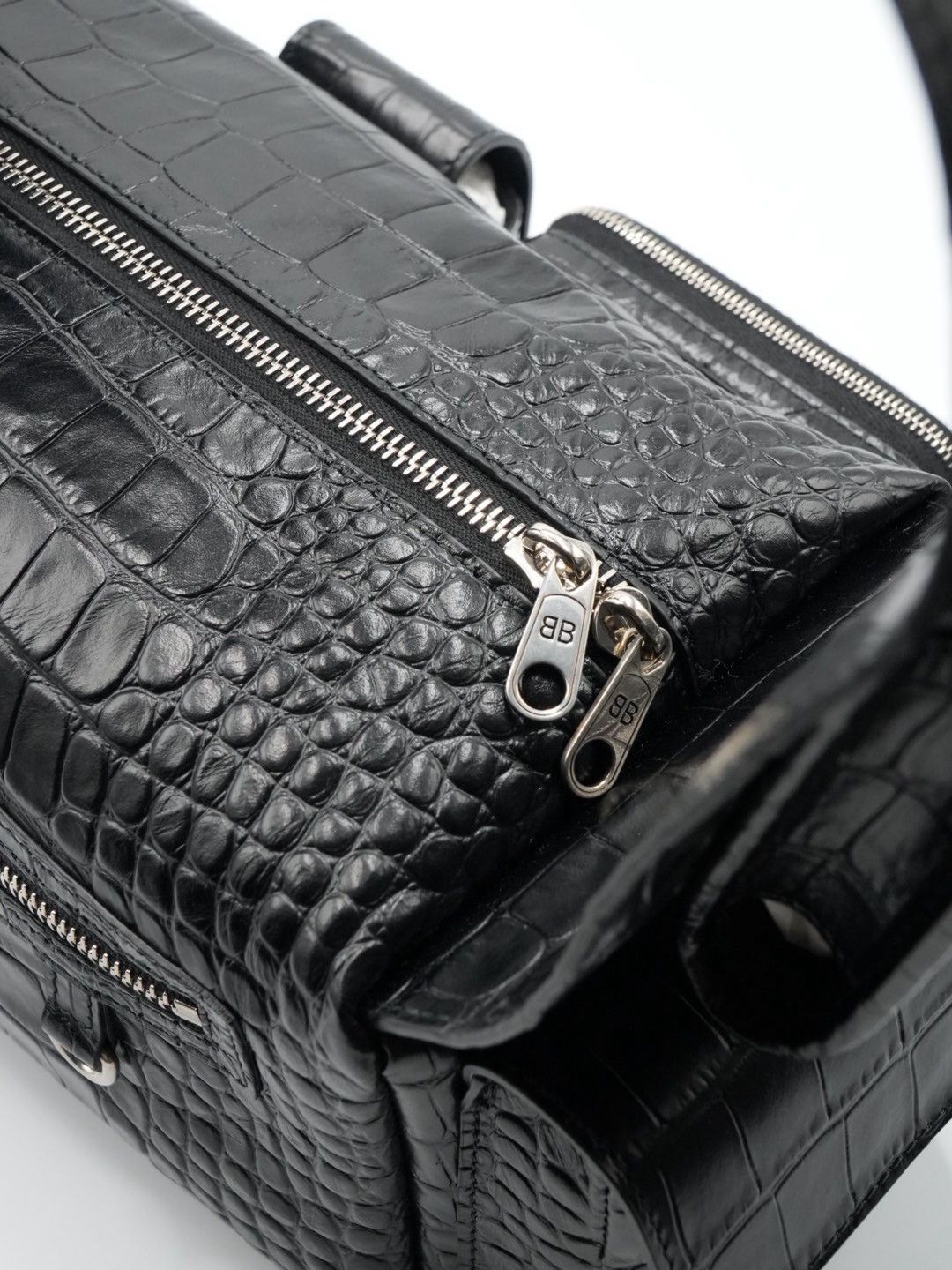Balenciaga Balenciaga Black Croc Embossed Small Superbusy Sling Bag Size ONE SIZE - 11 Thumbnail