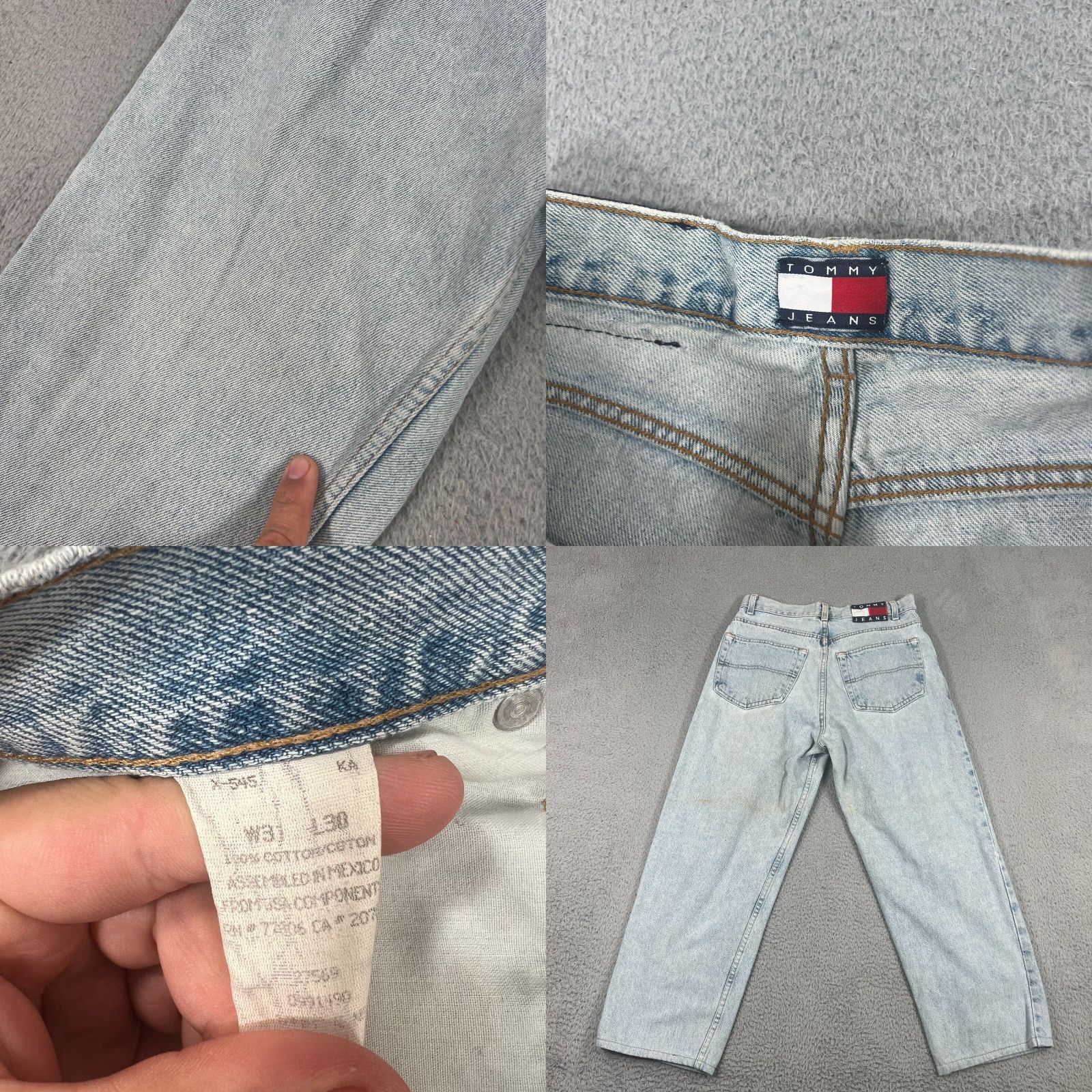 Tommy Hilfiger VINTAGE Tommy Hilfiger Jeans 31x26 Blue Relaxed Tapered Light Wash Denim Mens Size US 31 - 8 Thumbnail