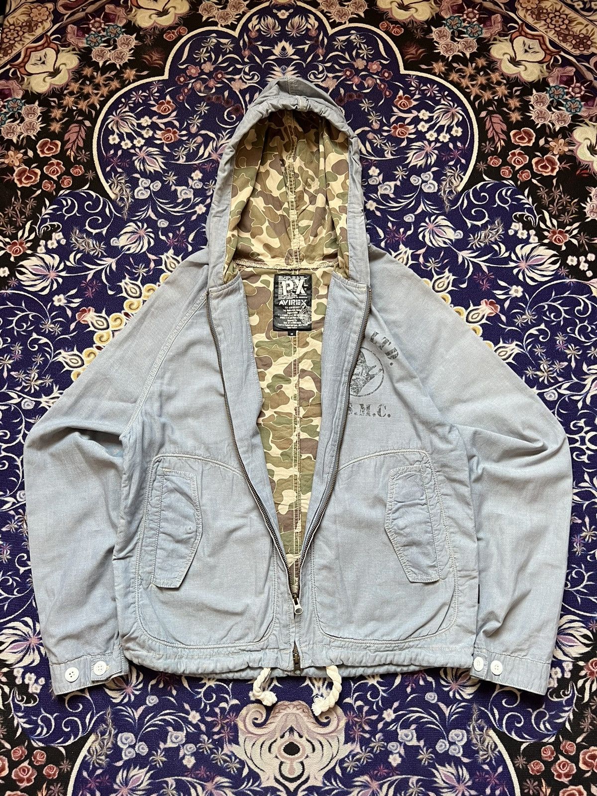 Avirex Camouflaged Avirex USMC Military Vintage Hooded Jacket Size US M / EU 48-50 / 2 - 1 Thumbnail