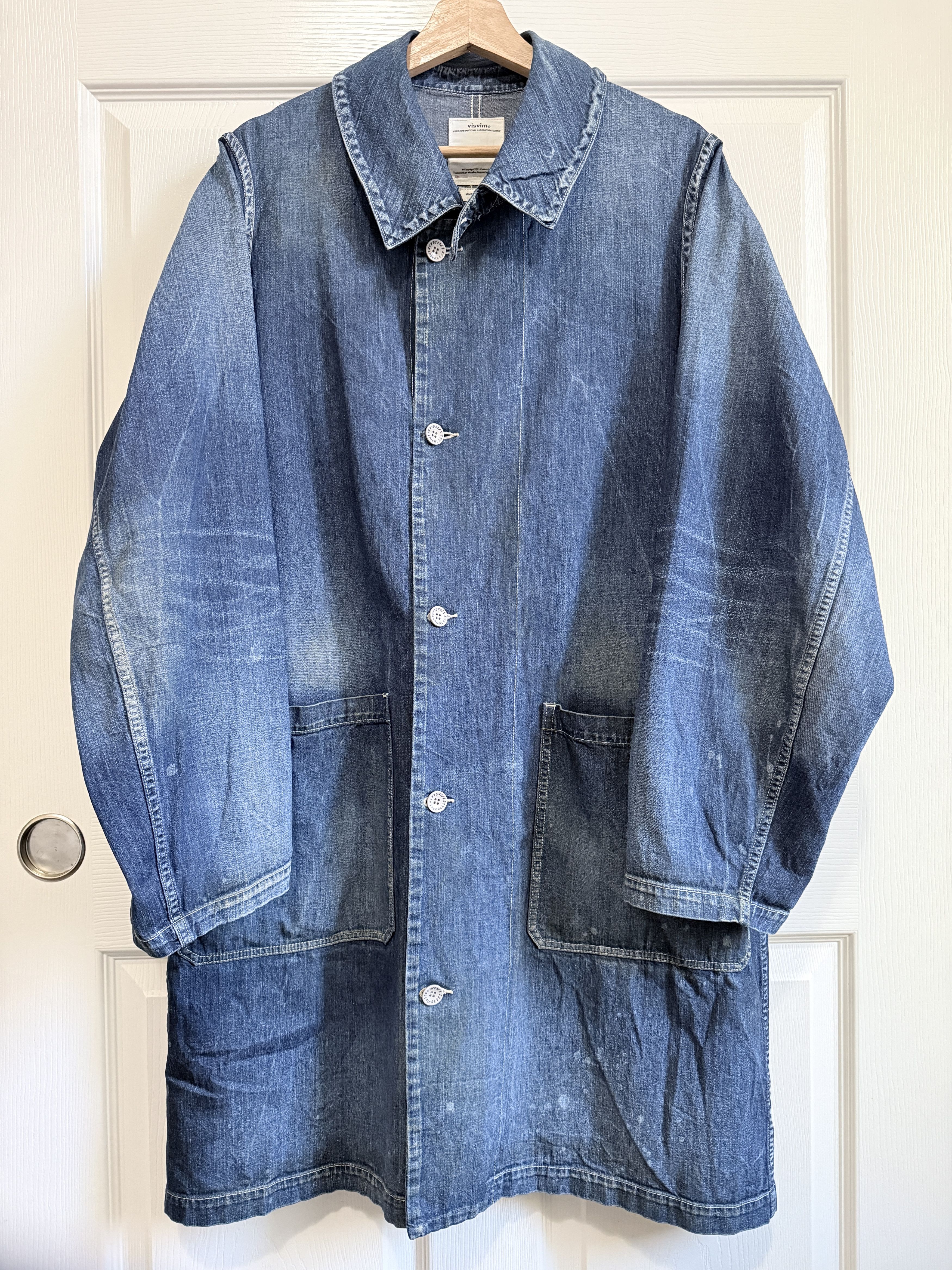 Visvim Visvim SS19 Dry Denim Grease Monkey Coat Size US M / EU 48-50 / 2 - 1 Thumbnail
