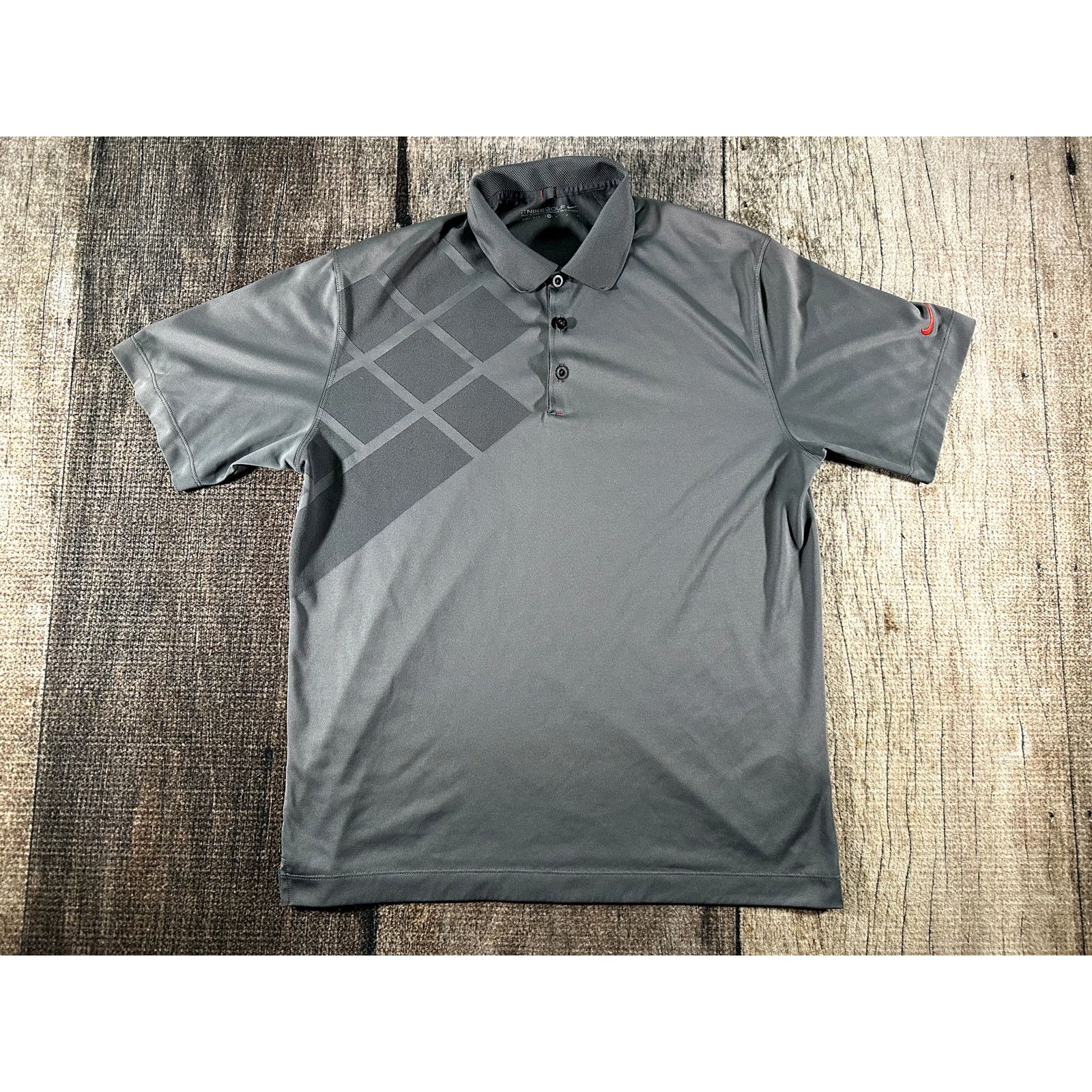 Nike Nike Golf Standard Dri Fit Grey Red Diamond Polo Shirt Mens Size US M / EU 48-50 / 2 - 1 Thumbnail