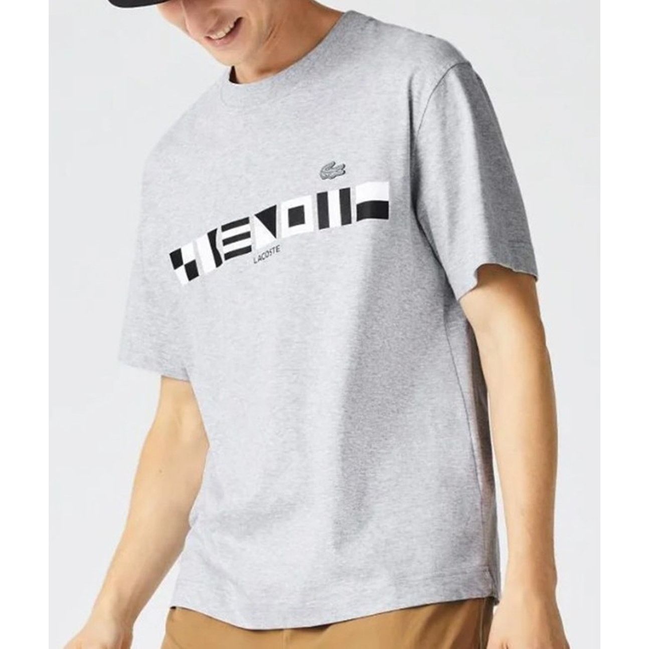Lacoste Lacoste Men's Short Sleeve Graphic T-Shirt Argent Chine 2XL Size US XXL / EU 58 / 5 - 1 Thumbnail