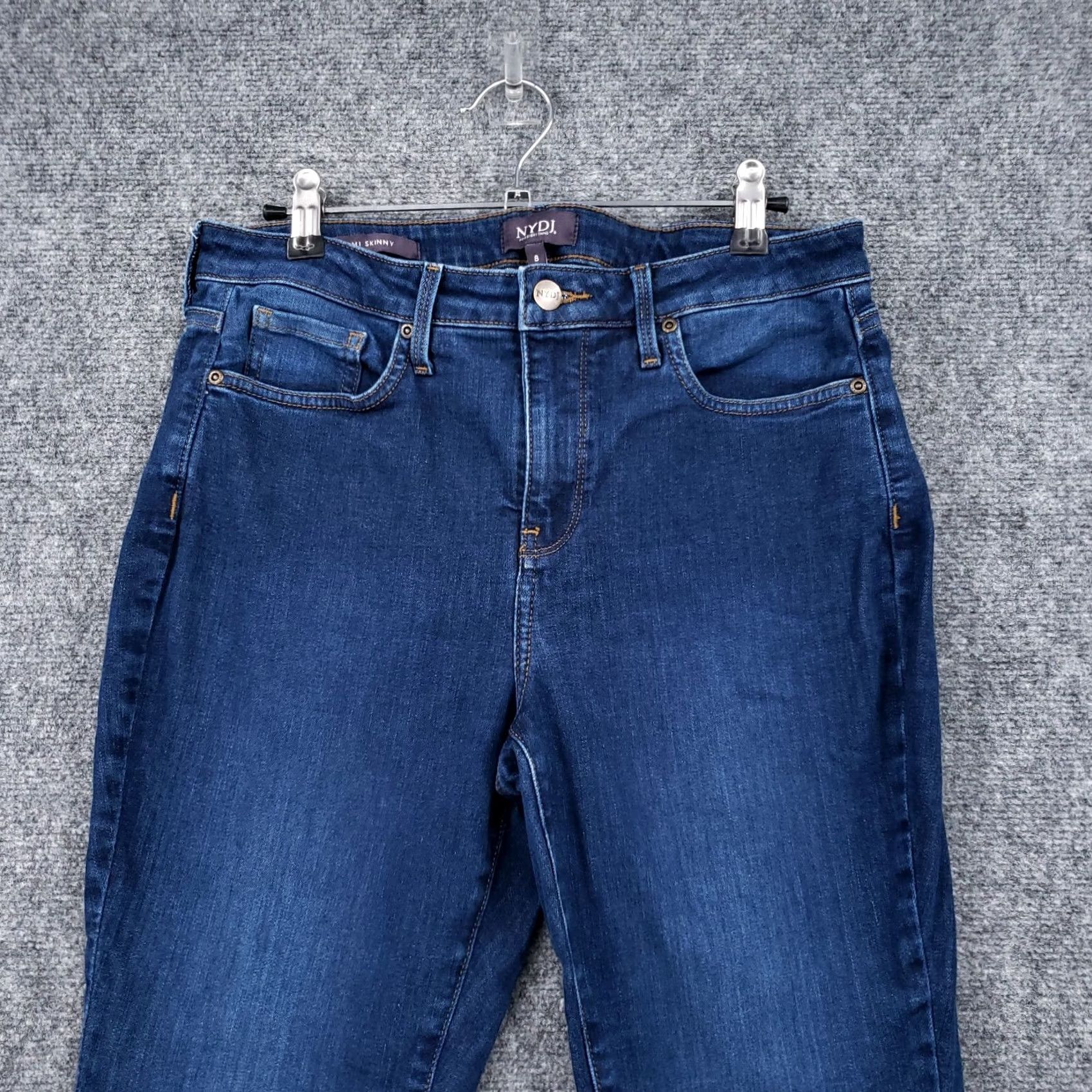NYDJ NYDJ Ami Skinny Jeans Womens 8 Blue Mid Rise Dark Wash Stretch Size 30" / US 8 / IT 44 - 3 Thumbnail