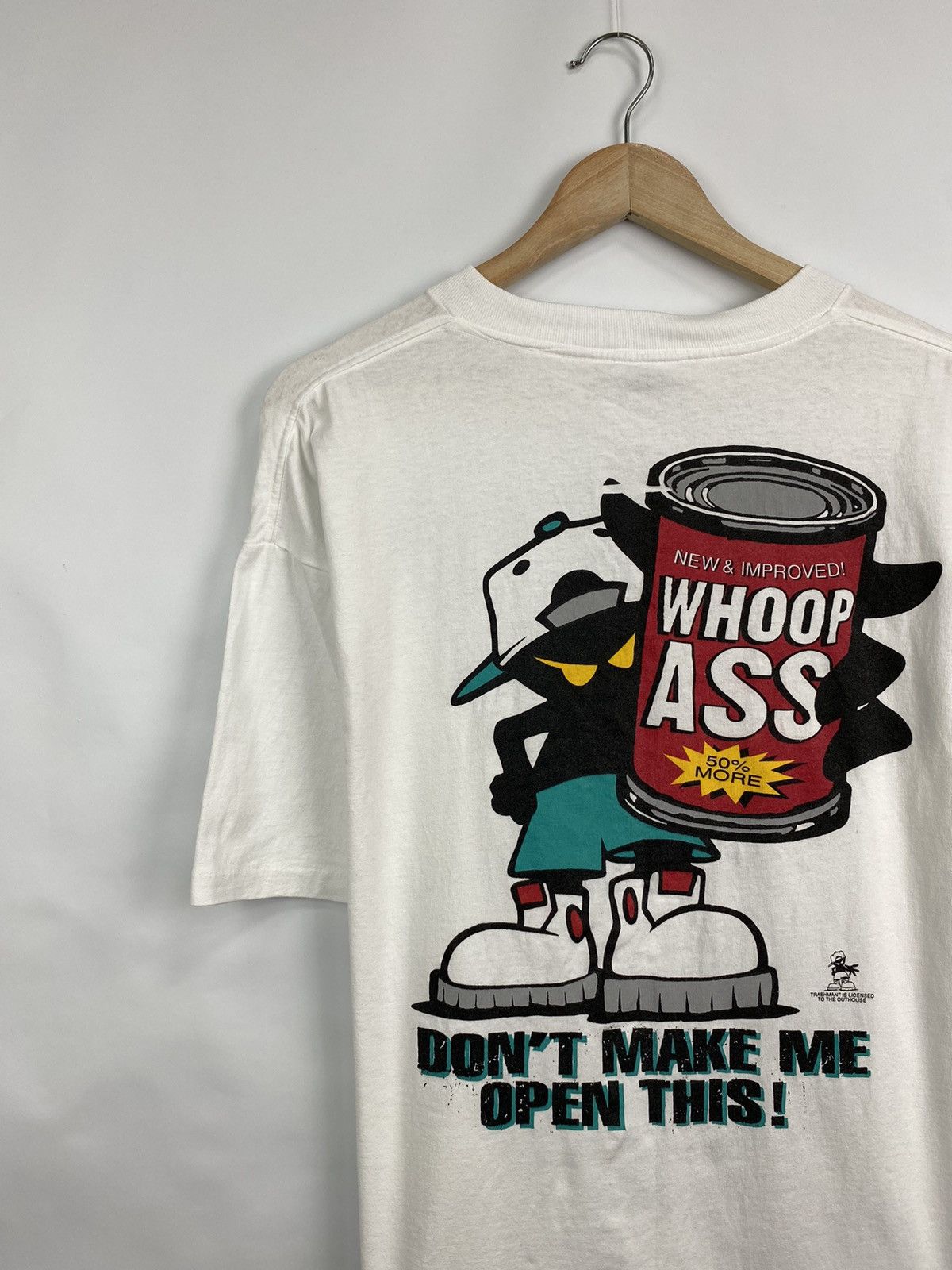 Hanes 🇺🇸 Vintage 90s Whoop Ass Trashman Outhouse Udamon T-shirt Size US XL / EU 56 / 4 - 2 Thumbnail
