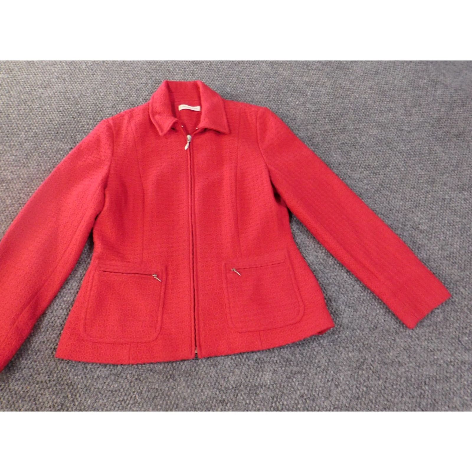 Coldwater Creek ColdWater Creek Jacket Womens 6 Pink Zip Knit Lined Acrylic Zip Closure Winter Casual Regular Fit Size M / US 6-8 / IT 42-44 - 3 Thumbnail
