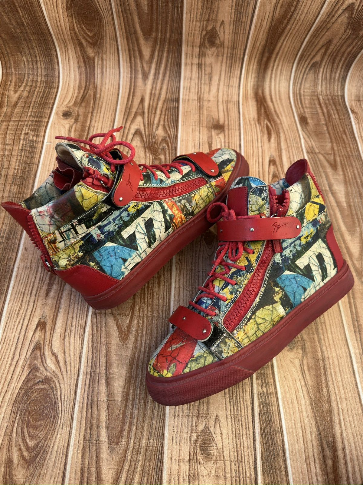 Giuseppe Zanotti Giuseppe Zanotti Denny Neon High Top Sneaker Size US 9 / EU 42 - 9 Thumbnail
