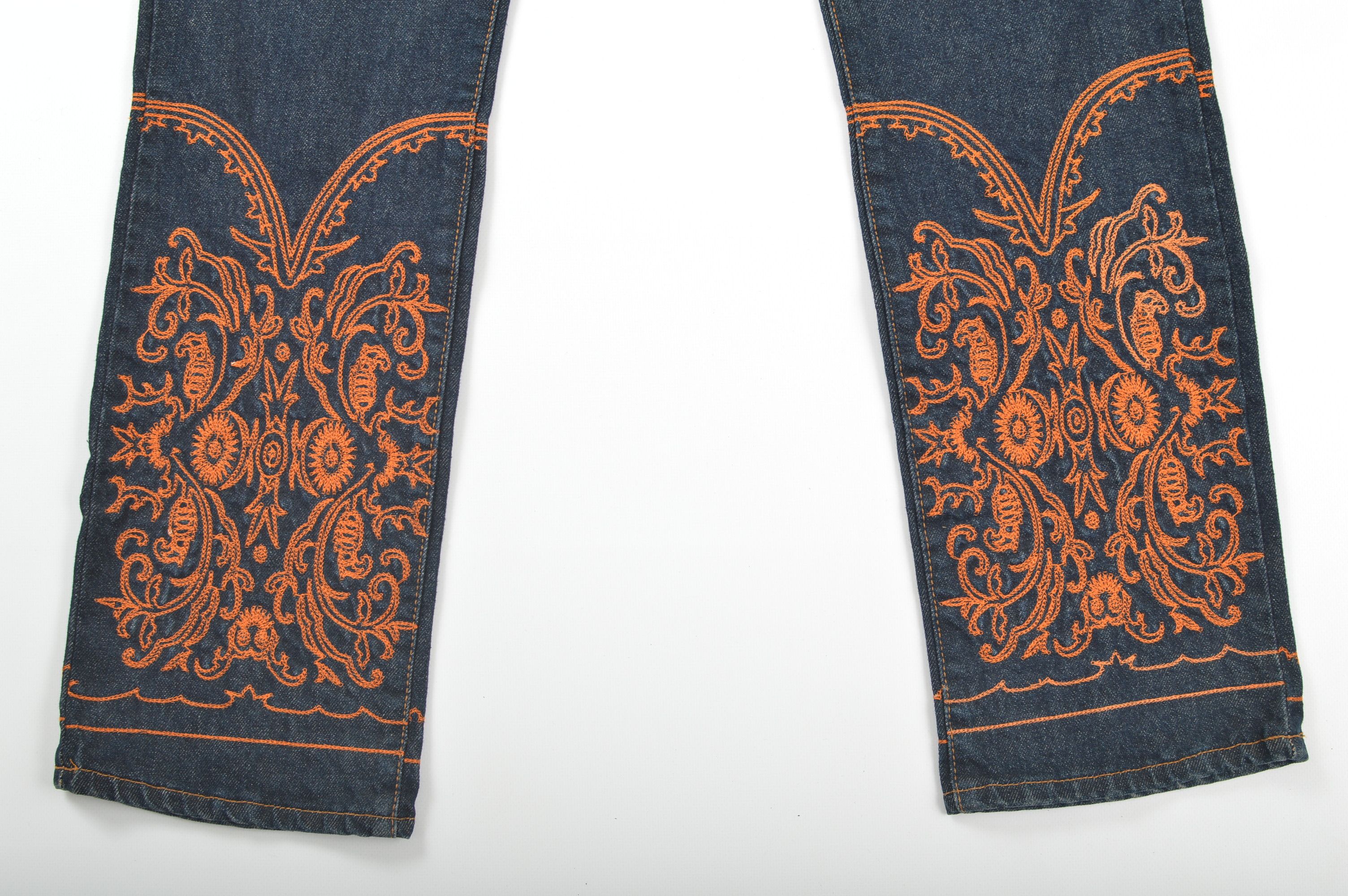 Miss Sixty × Vintage Miss Sixty Vintage Y2K Calf Embroidery Denim Jeans Size 28" / US 6 / IT 42 - 2 Thumbnail