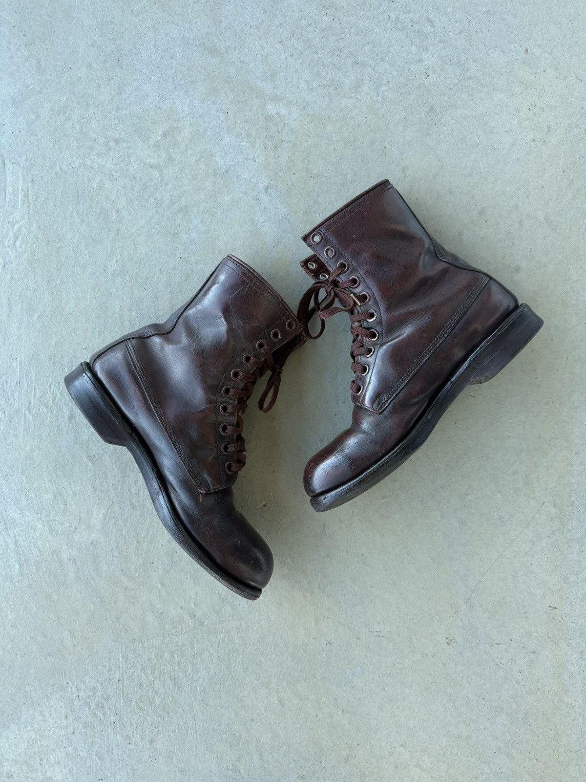 Vintage Vintage Military Brown Leather Round Toe Combat Boots Size US 8 / EU 41 - 2 Thumbnail