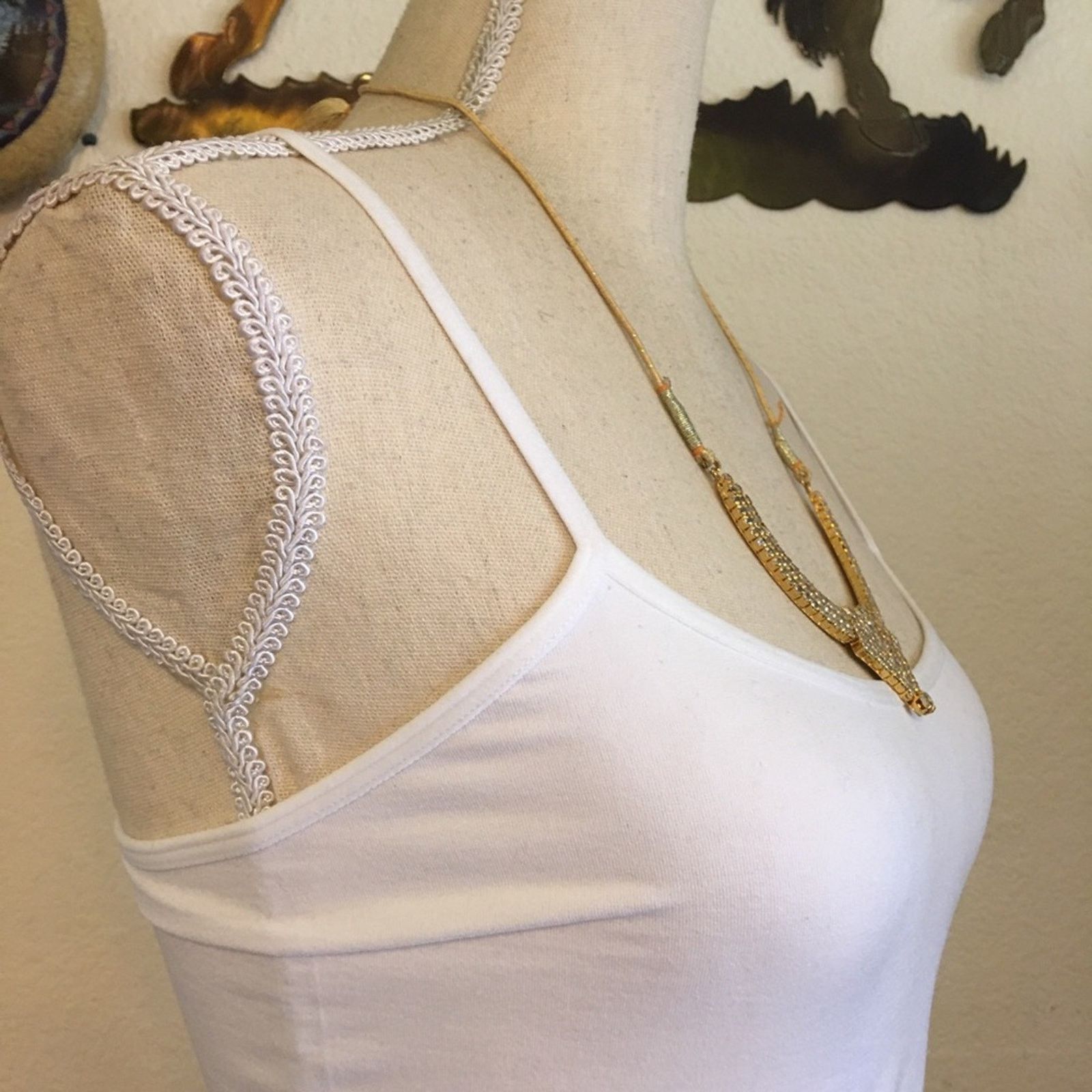 Vintage Vintage rhinestone disc metallic corded necklace Size ONE SIZE - 2 Thumbnail