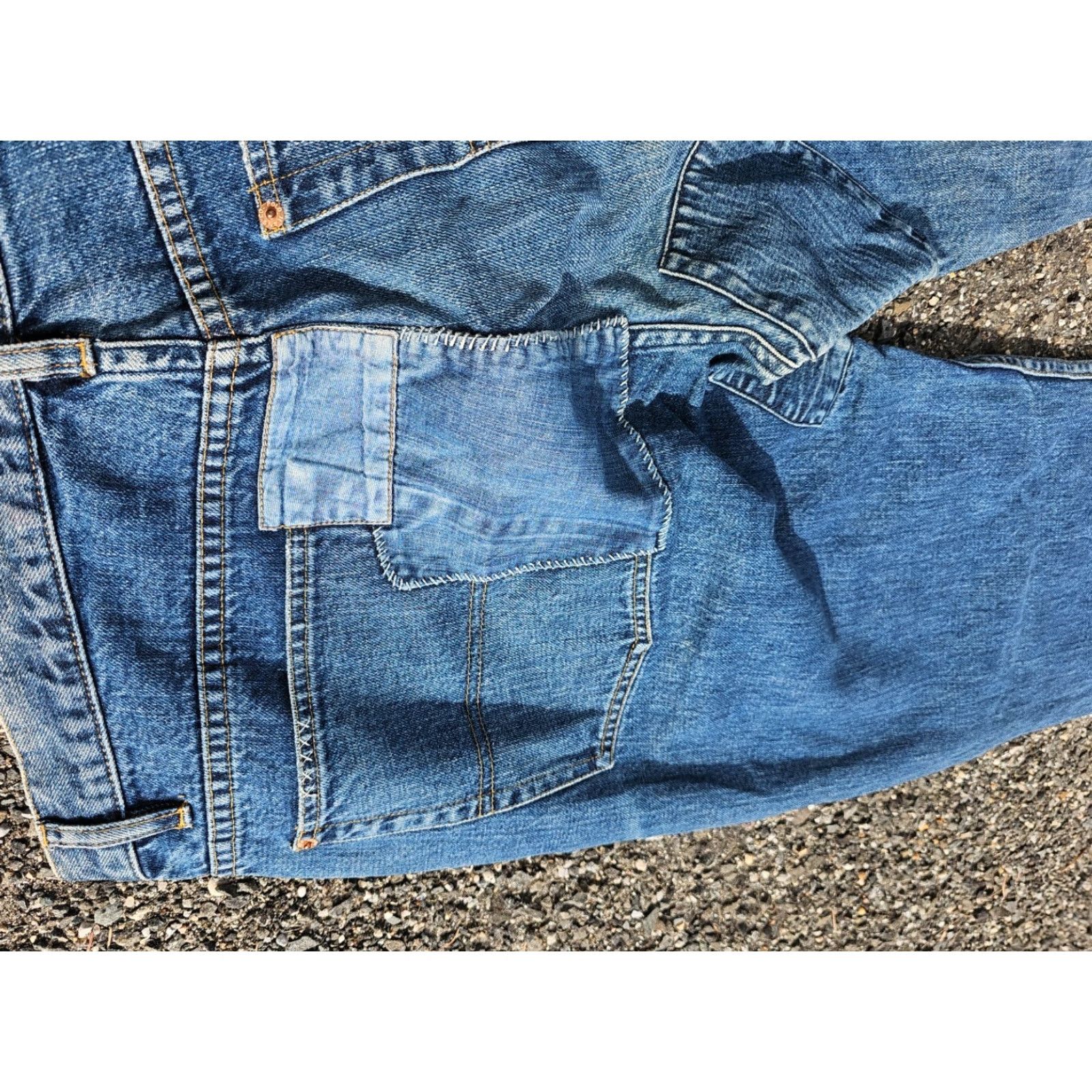 Ralph Lauren VINTAGE Ralph Lauren Polo Jeans Co. Jeans Men’s 34x34 Wide-Leg Baggy Denim Patchwork 90s Distressed Light Blue Size US S / EU 44-46 / 1 - 6 Thumbnail