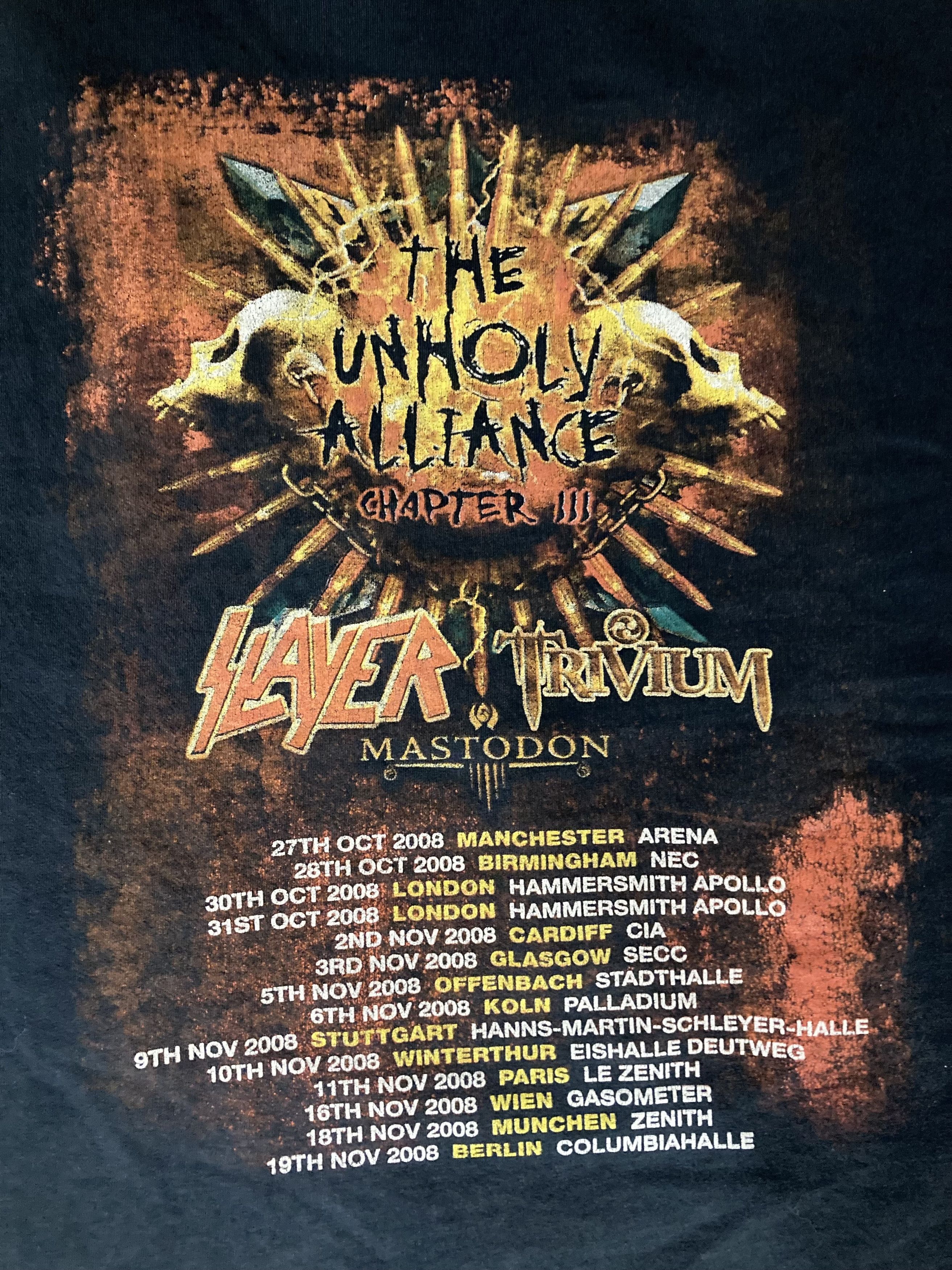 Slayer Rare 2008 Unholy Alliance Slayer Trivium Mastodon Tour Tee Size US XL / EU 56 / 4 - 5 Thumbnail
