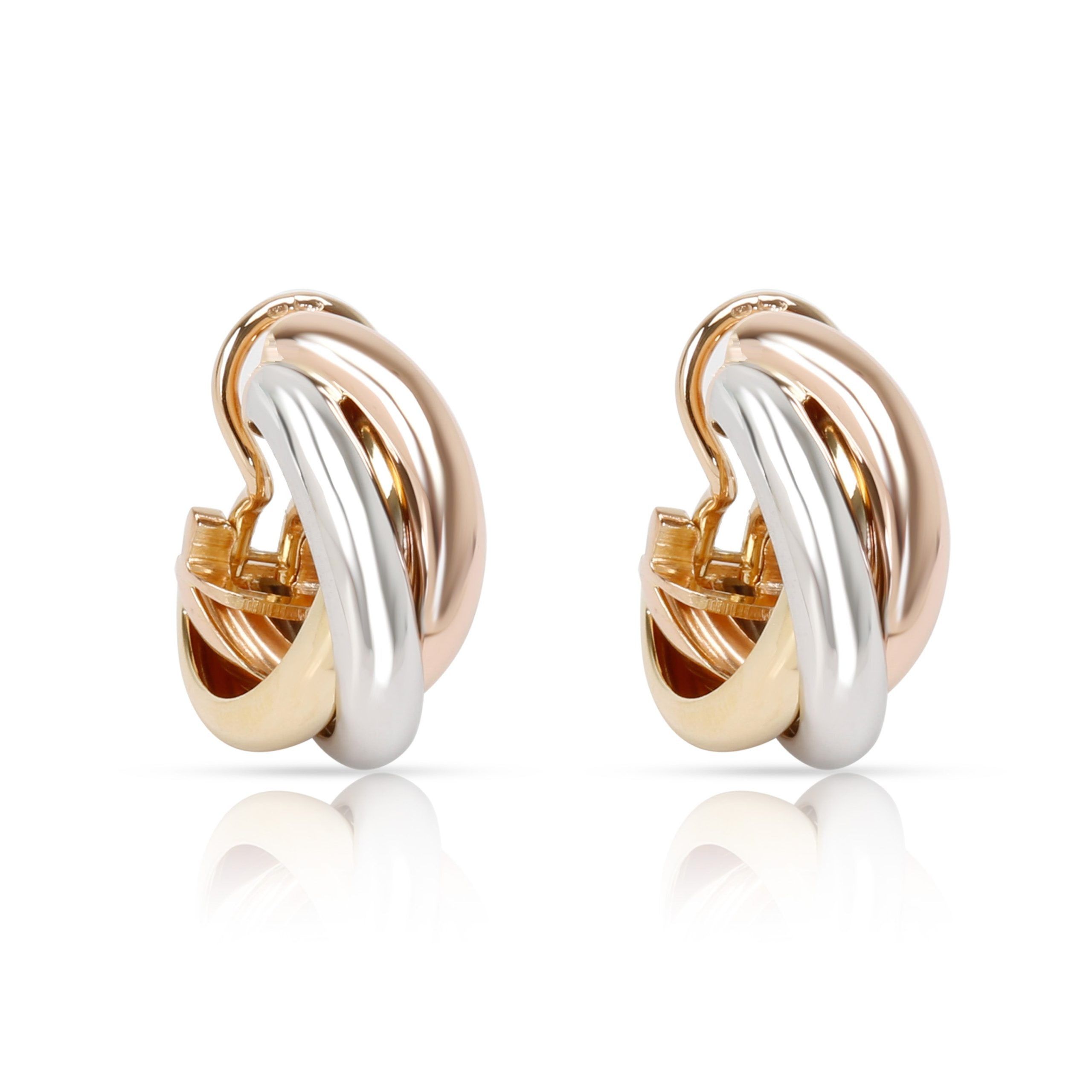 image of Cartier Trinity Earrings In 18K 3 Tone Gold, Women's