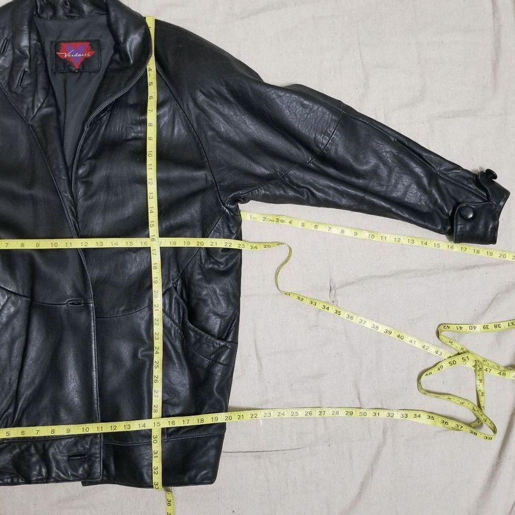 Vintage Verducci buttoned neck long leather jacket sz M 226 Size M / US 6-8 / IT 42-44 - 3 Thumbnail
