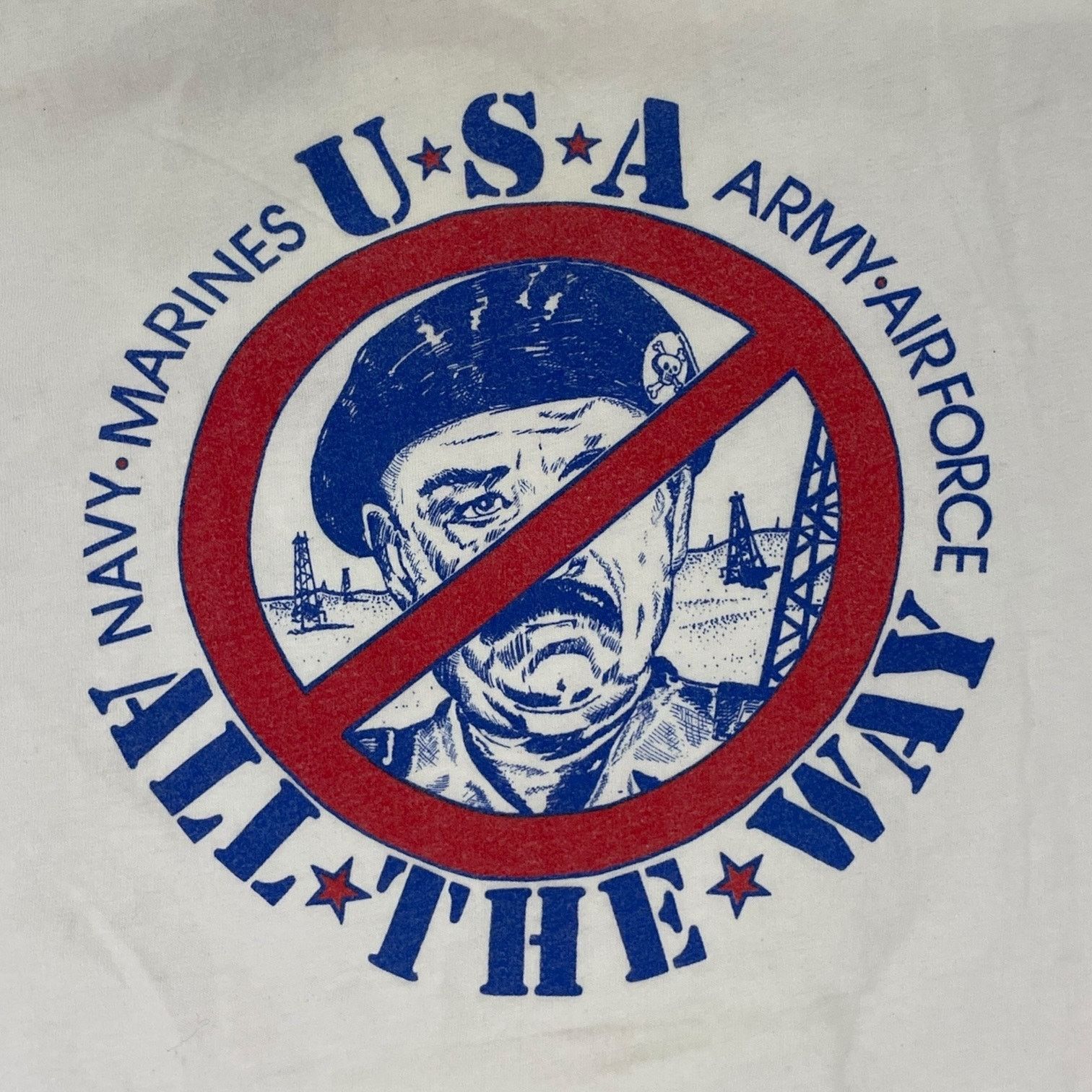Vintage 1991 USA All The Way T-Shirt – Gulf War Era Single Stitch XL Size US XL / EU 56 / 4 - 4 Thumbnail
