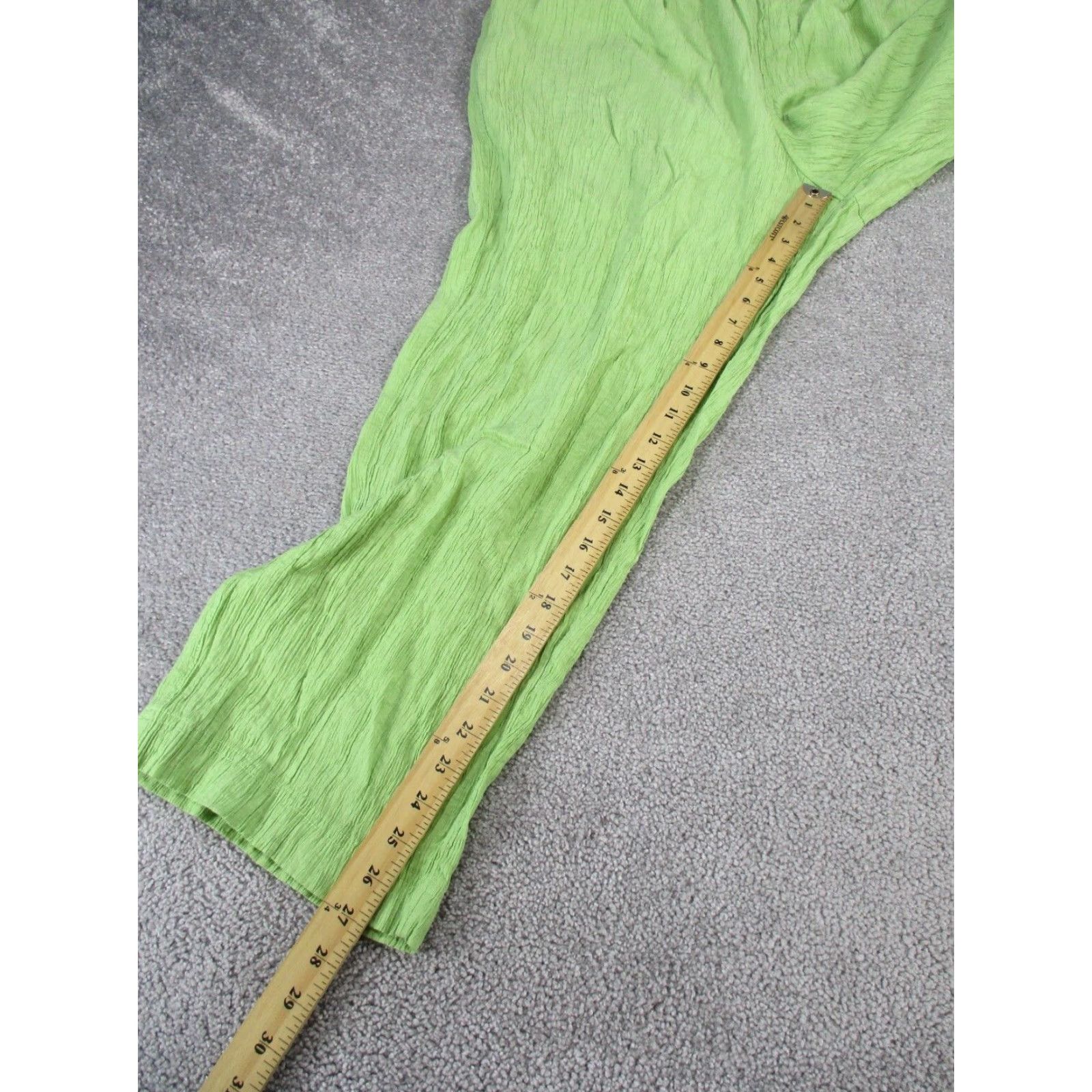 Madewell Madewell Pants Womens 2XL Crinkled Crepe Straight Leg Crop Green Size 40" / US 18 - 3 Thumbnail