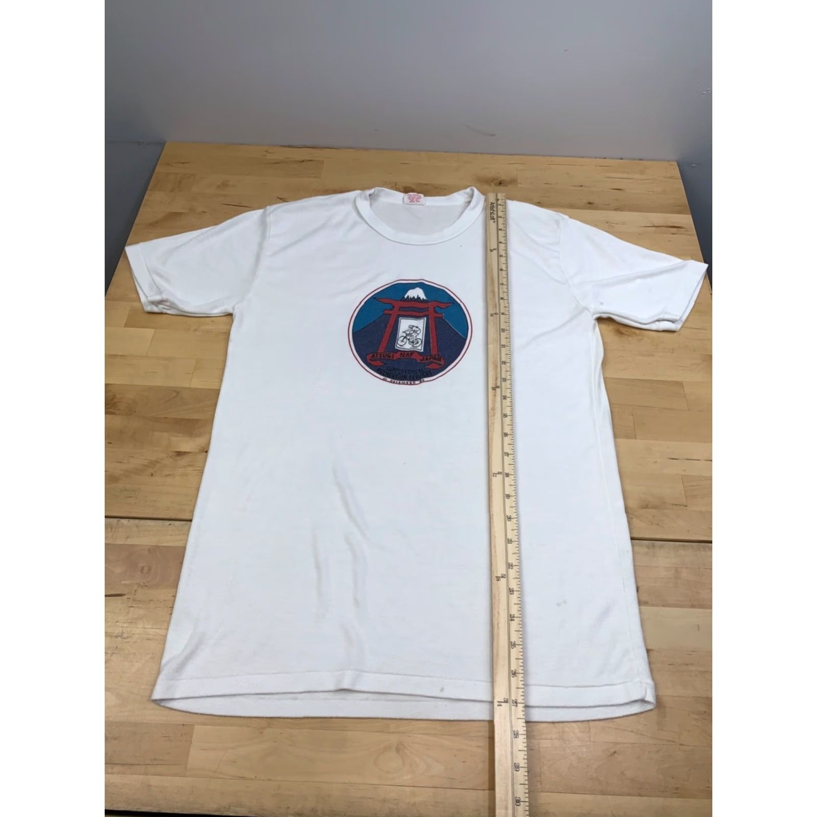 J Brand VINTAGE Neptune 80s Bicycle Shirt Mens XL White Cotton Short Sleeve Crew Neck 12160 Size US XL / EU 56 / 4 - 7 Thumbnail