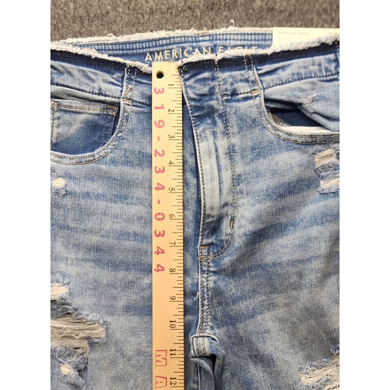 American Eagle Outfitters VINTAGE American Eagle Jeggings Womens 6 27x28 Regular Fit Ankle Super Hi Rise Thrashed Size 28" / US 6 / IT 42 - 4 Thumbnail