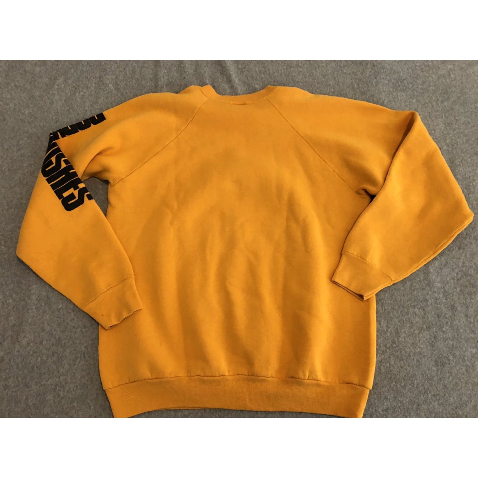 Fruit Of The Loom VINTAGE Fruit of the Loom 90s Rhythm Nation Tour Sweater Mens XL Yellow Cotton Blend Pullover Crew Neck Made in USA Size US XL / EU 56 / 4 - 5 Thumbnail