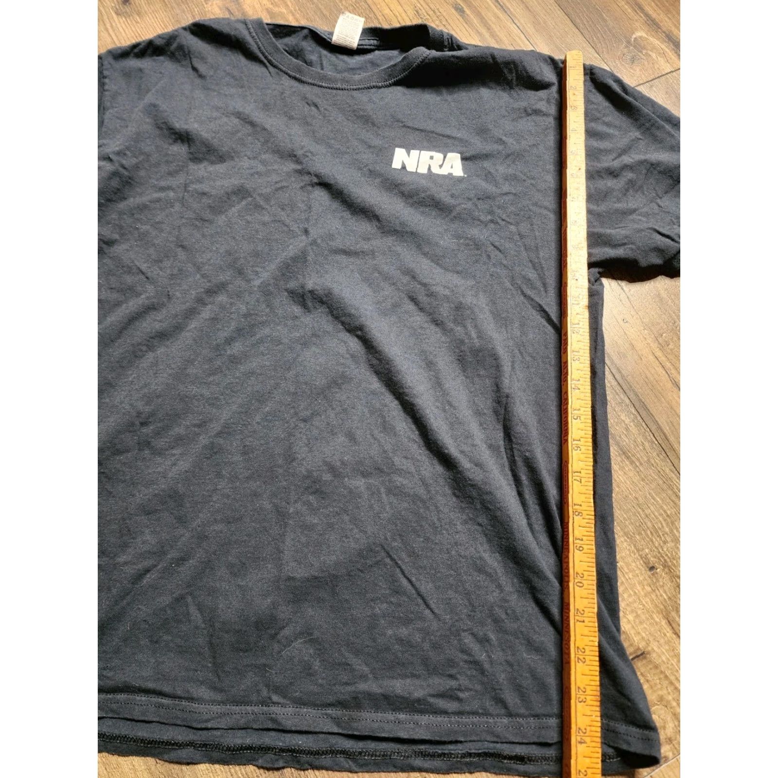 Doublet Mens NRA T-Shirt 2nd Amendment Flag Short Sleeve Crew Neck Black Cotton Double Side Distressed L Adults Mens Size US L / EU 52-54 / 3 - 3 Thumbnail