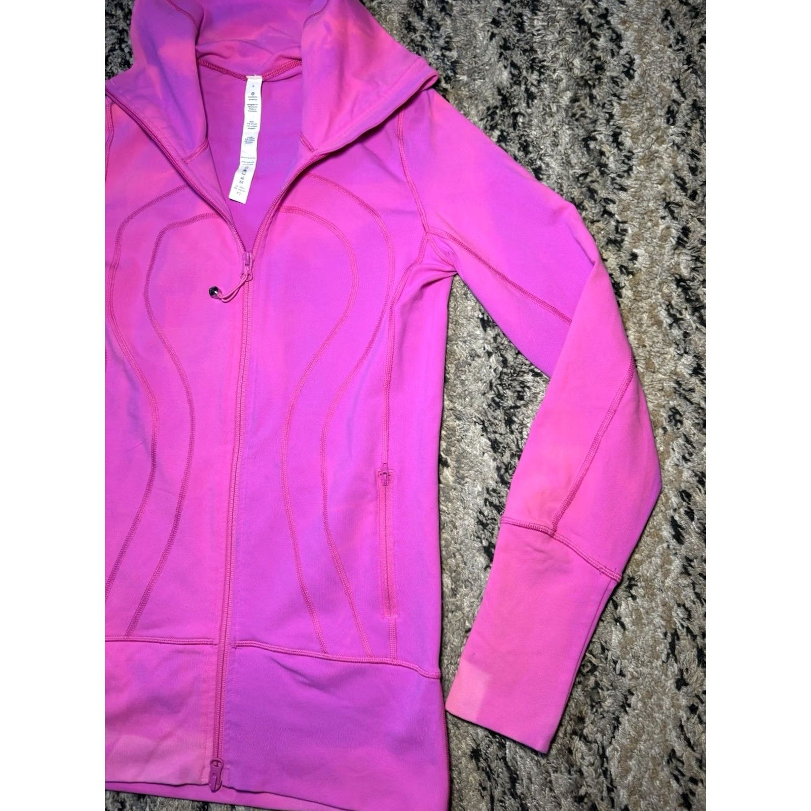 Lululemon Lululemon Jacket Womens 4 Pink Define Hot Full Zip Tie Dye Changing Thumbholes Size S / US 4 / IT 40 - 2 Thumbnail