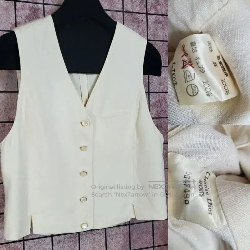 Dior Dior Beige Summer Logo Sleeveless Cardigan . Size M / US 6-8 / IT 42-44 - 3 Thumbnail