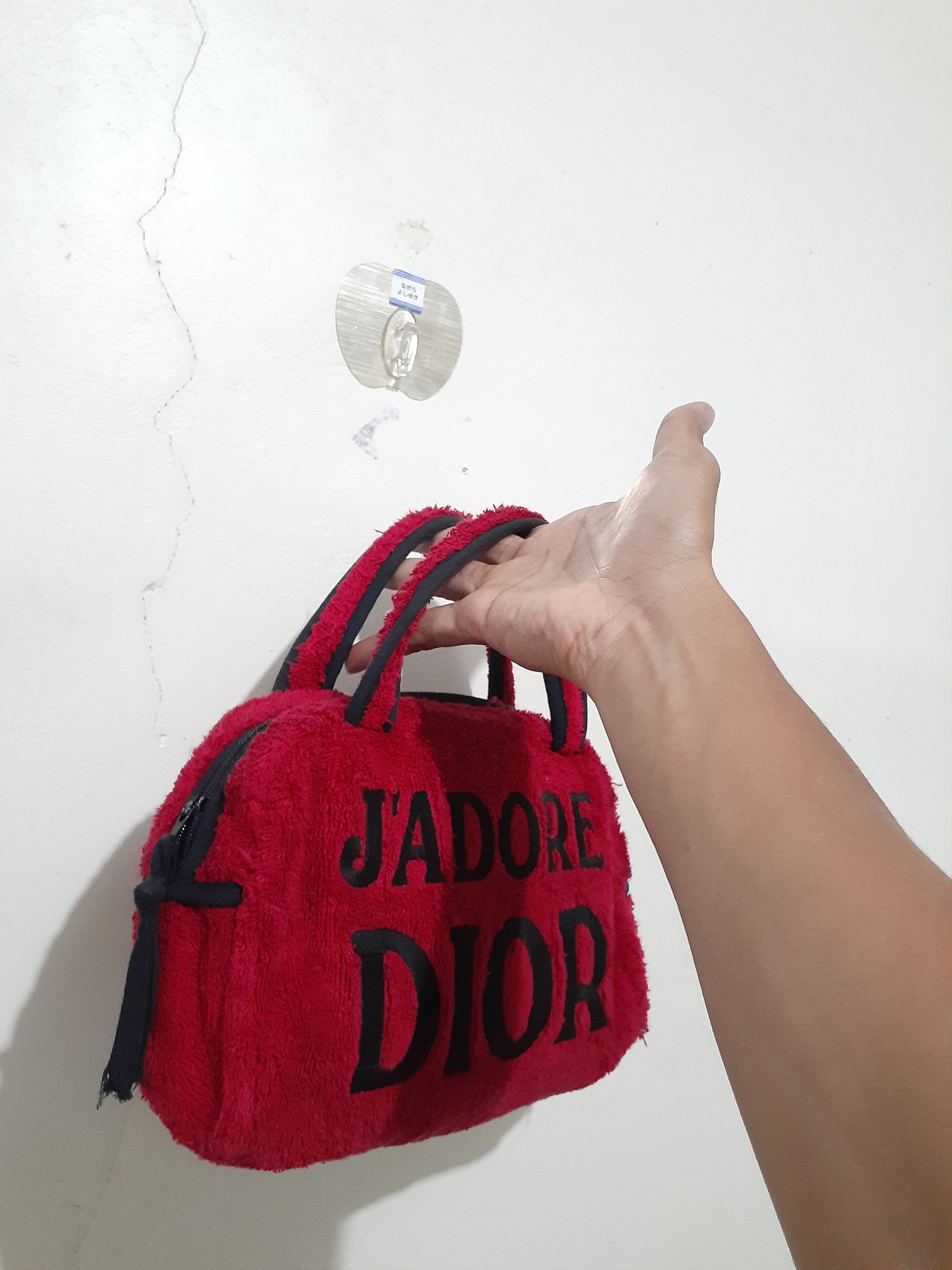 Christian Dior Monsieur × Dior × John Galliano Vtg Y2K Dior Ja'Dore Red Terry Cloth Boston Bag Size ONE SIZE - 2 Thumbnail