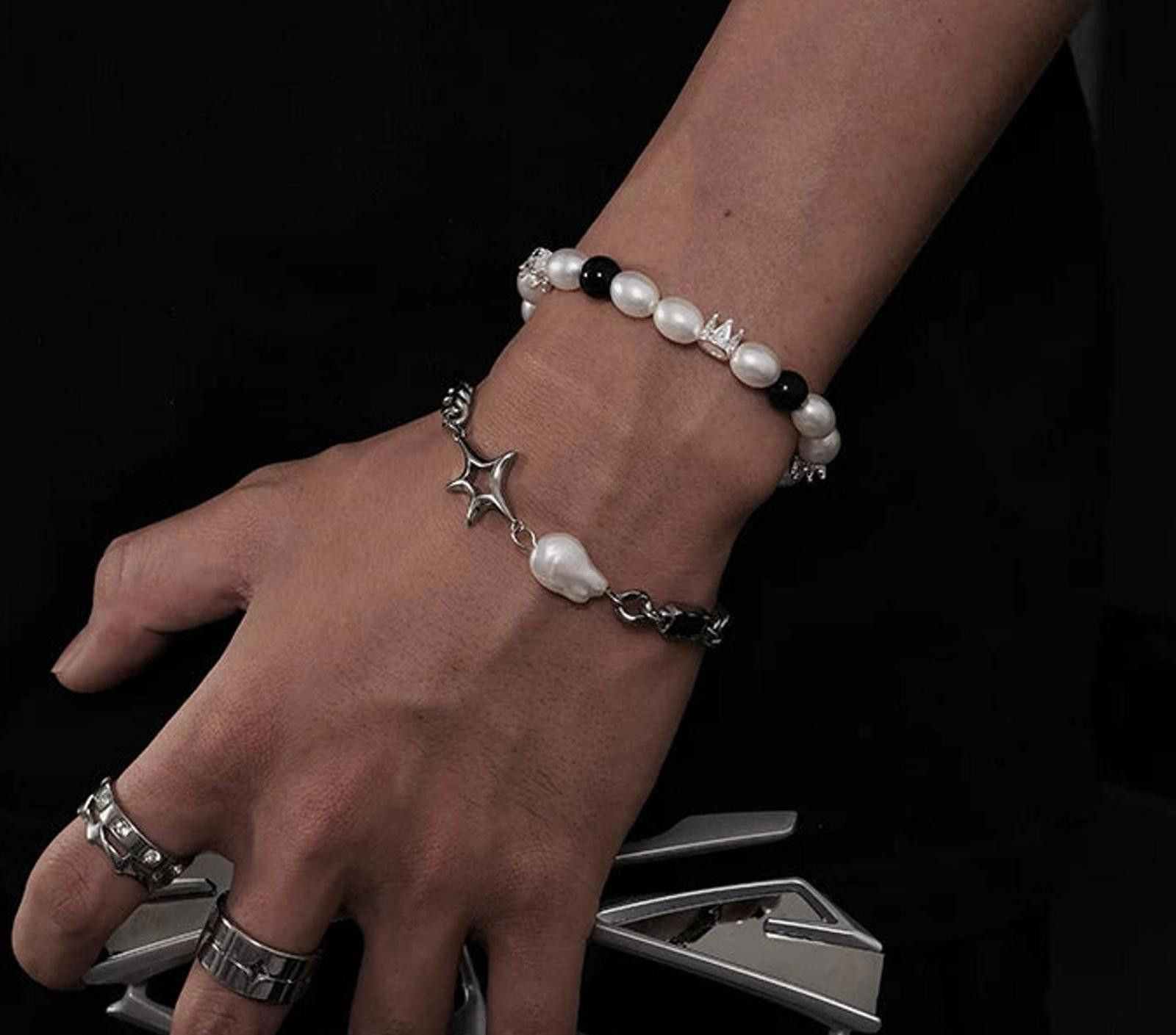 Jewelry Star & Pearl Layered Chain Bracelet | Sparkle Statement Size ONE SIZE - 8 Thumbnail