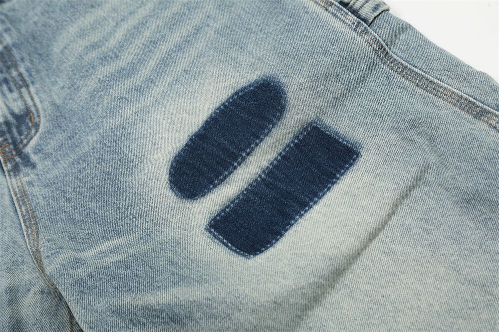 Japanese Brand × Jean Washed distressed color block men's retro casual jeans Size US 32 / EU 48 - 5 Thumbnail