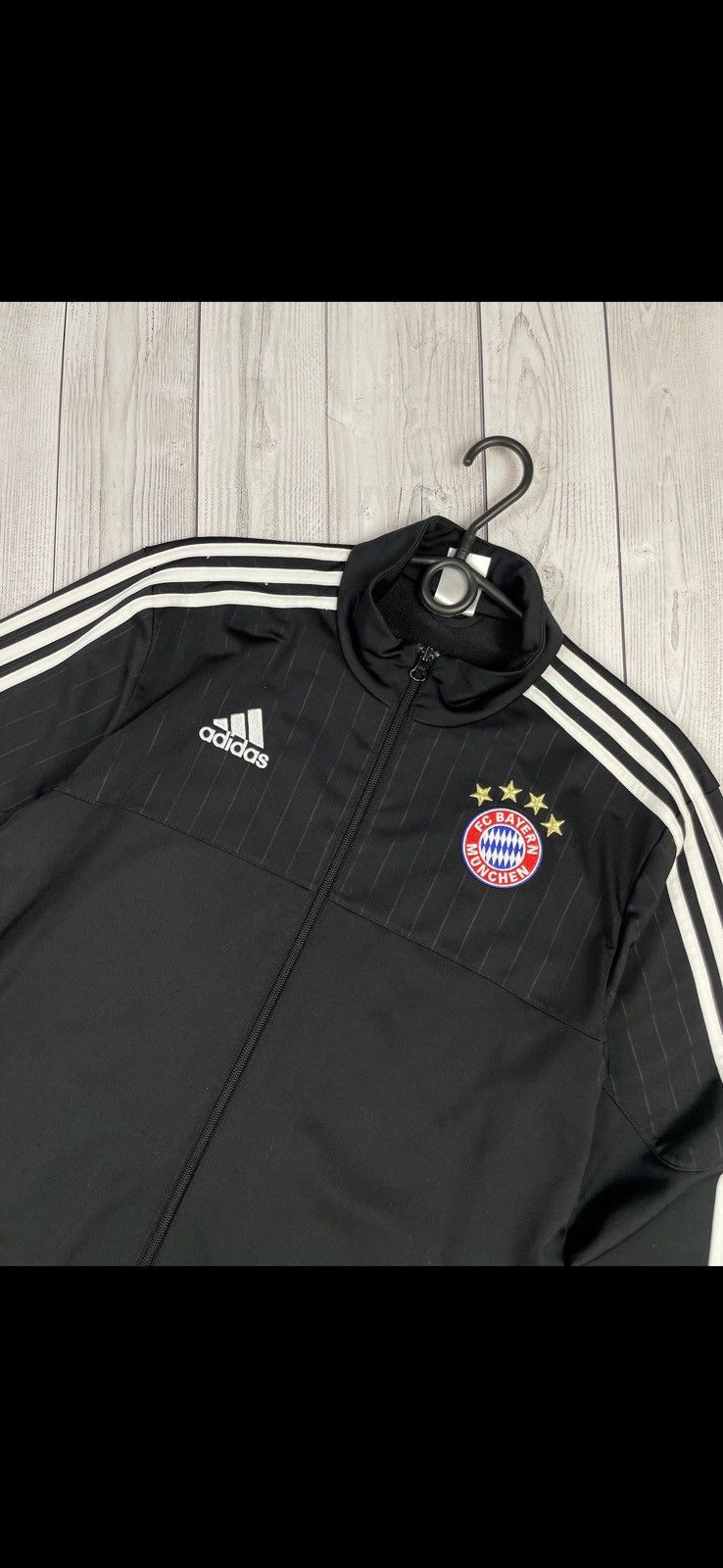Adidas Vintage adidas Bayern Munich track jacket size L black Size US L / EU 52-54 / 3 - 2 Thumbnail
