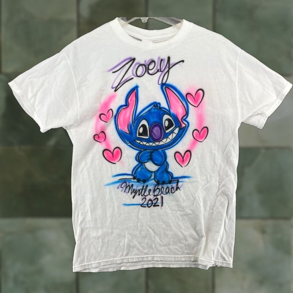 Hanes Hanes Women's T-Shirt Airbrush Stitch Myrtle Beach 2021 Crew Neck Short Sleeve Solid White Size M Size M / US 6-8 / IT 42-44 - 1 Thumbnail