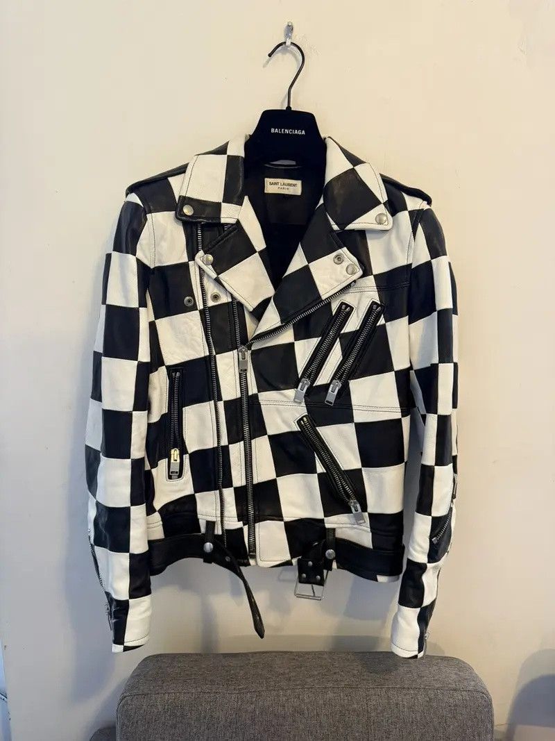 Saint Laurent Paris Saint laurent SS14 checkered damier multi zip jacket hedi Size US M / EU 48-50 / 2 - 1 Thumbnail