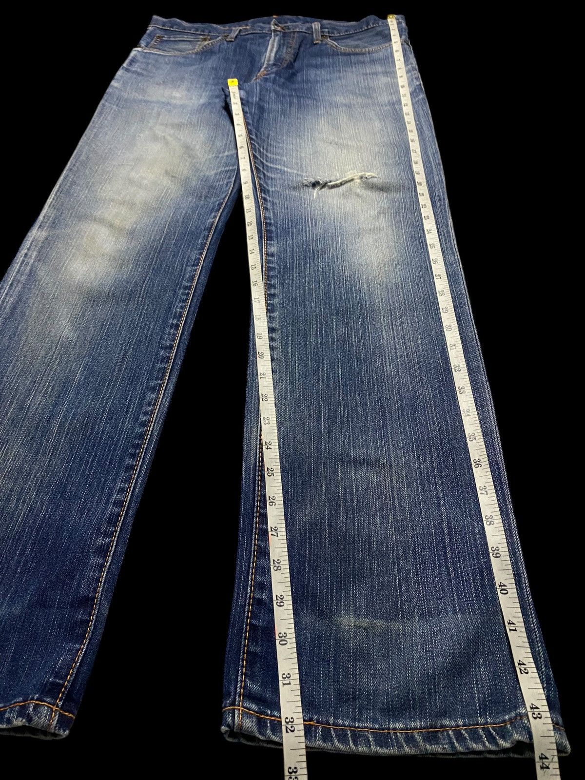 Edwin Vintage Japan Edwin Blue Wash Distressed Slim Jeans Size US 36 / EU 52 - 16 Thumbnail