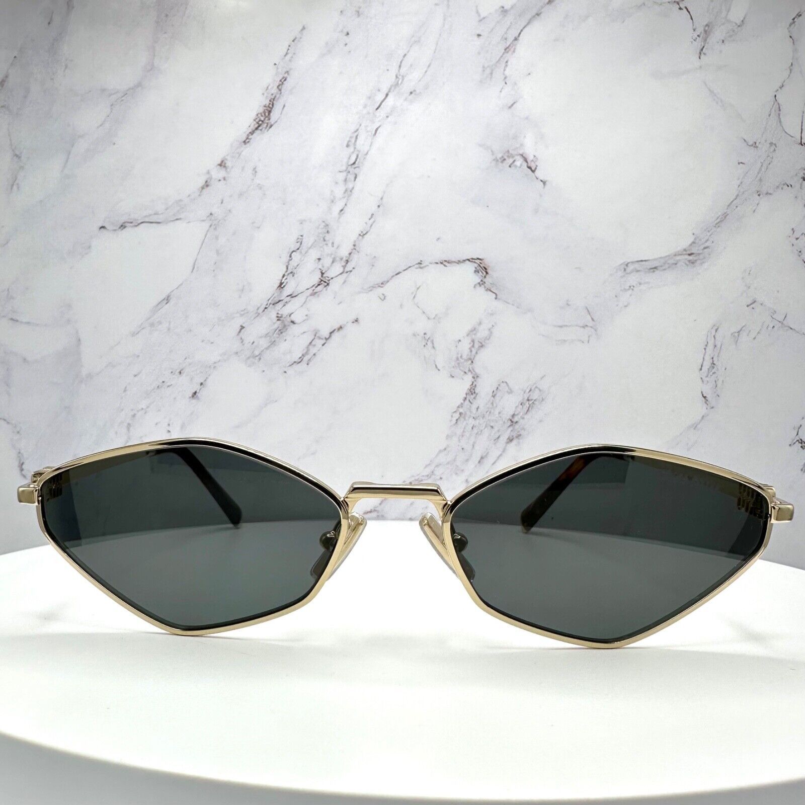 Miu Miu New MIU MIU Runway Hexagon Gold Metal Sunglasses Logo Size ONE SIZE - 16 Thumbnail