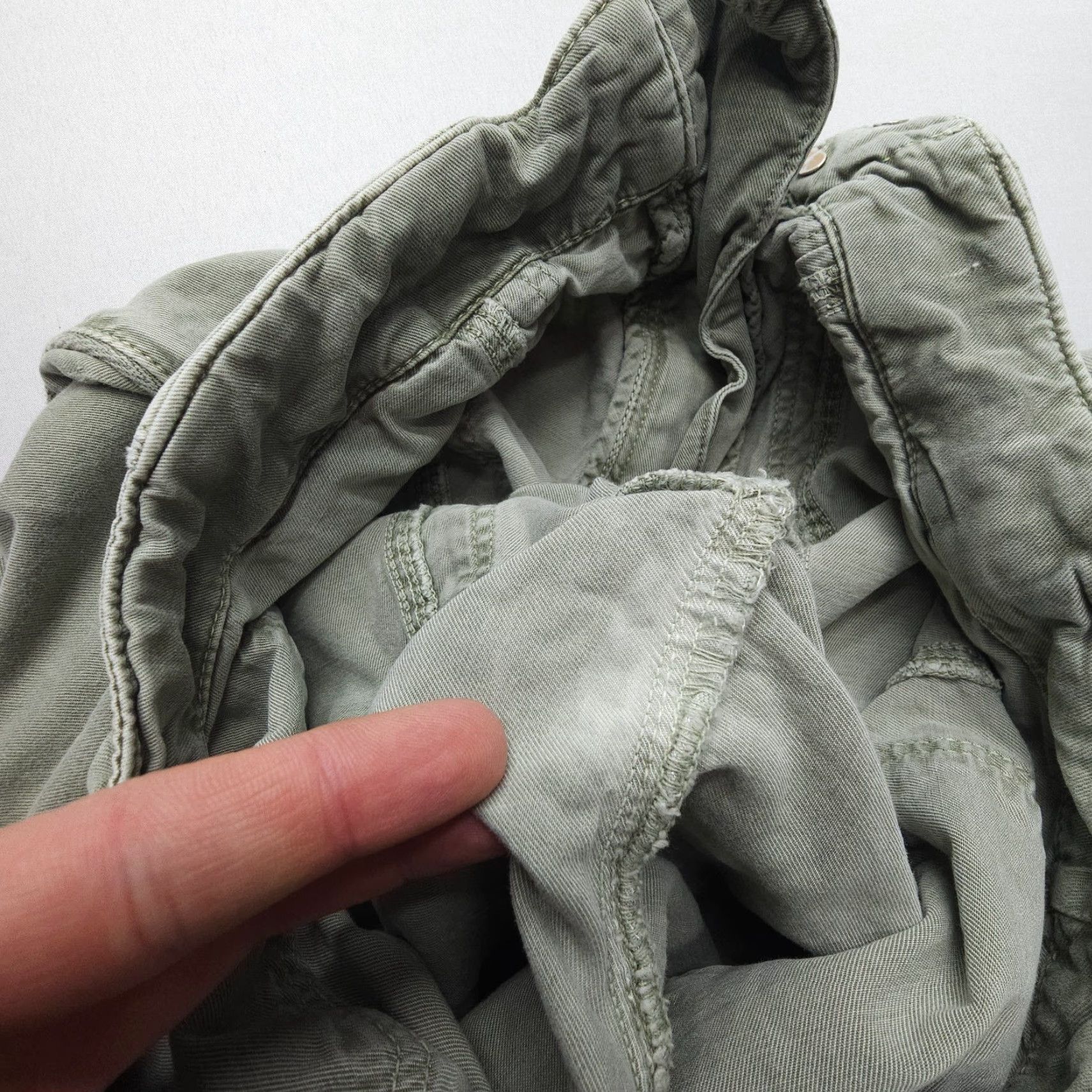 ME+EM Me + Em Pants Size 4 Green Washed Utility Tapered Engineer Cinch Waist Size 32" / US 10 / IT 46 - 5 Thumbnail